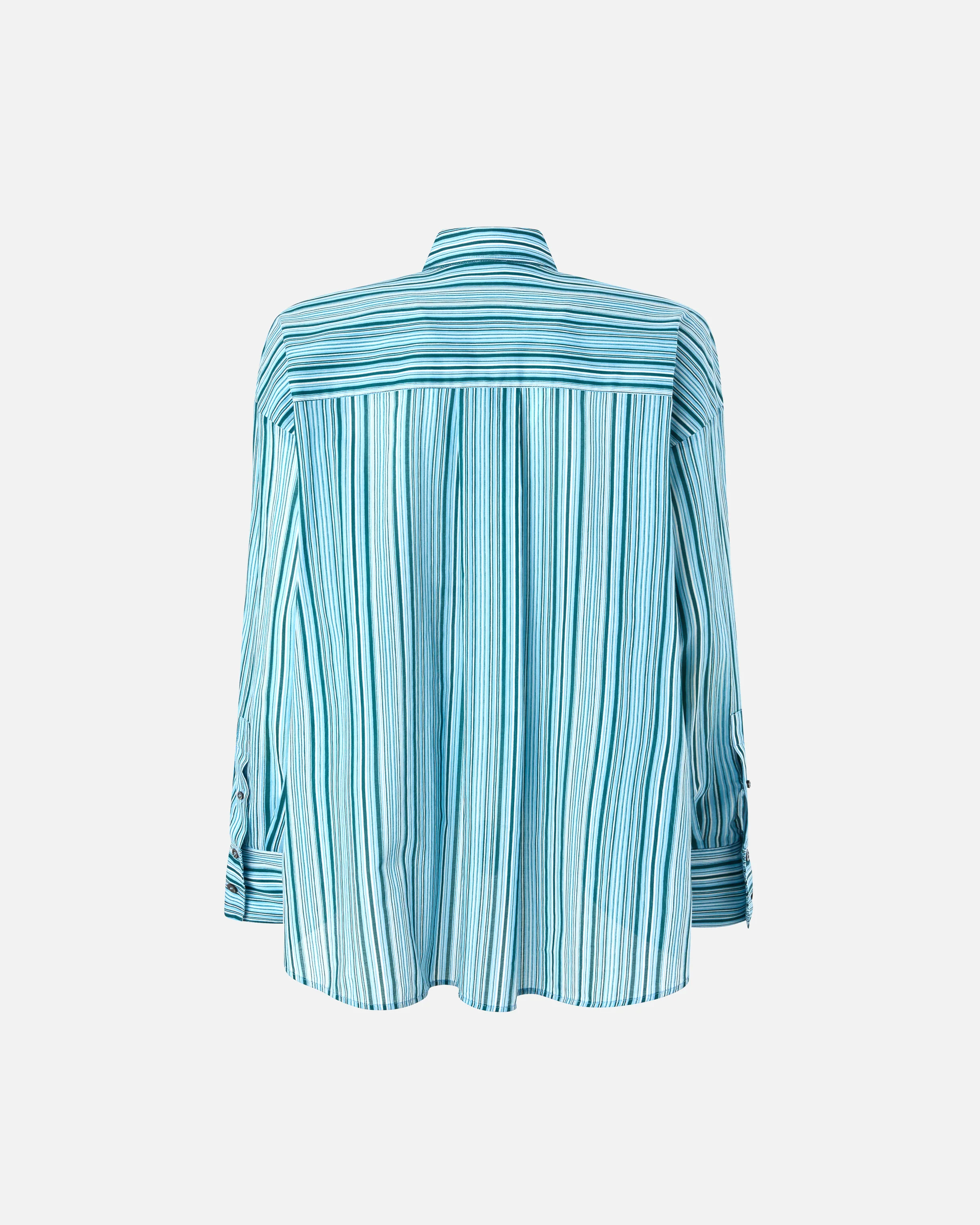 Camicia in cotone a righe con tasche - Image 6