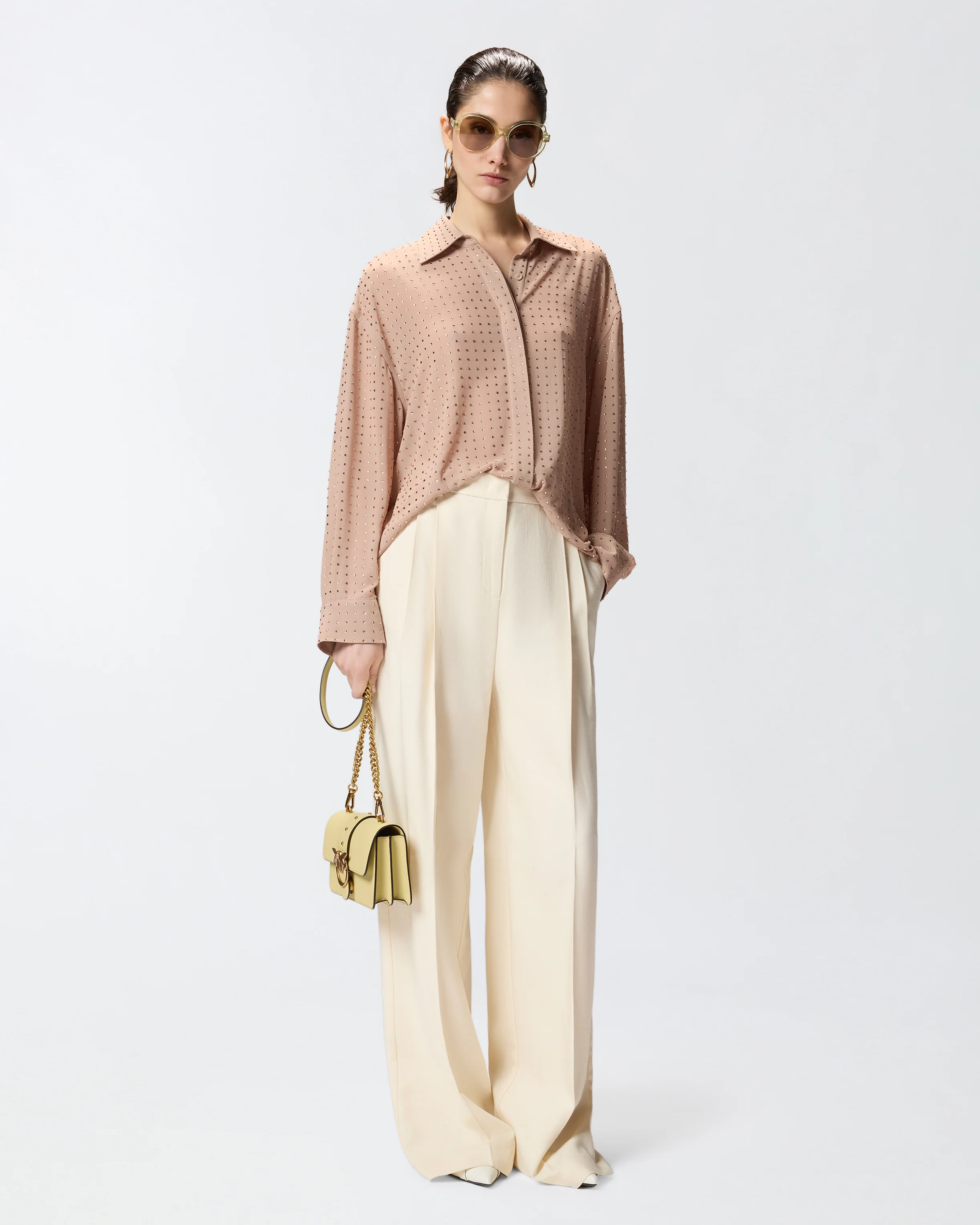 Camicia in georgette con strass - Image 2