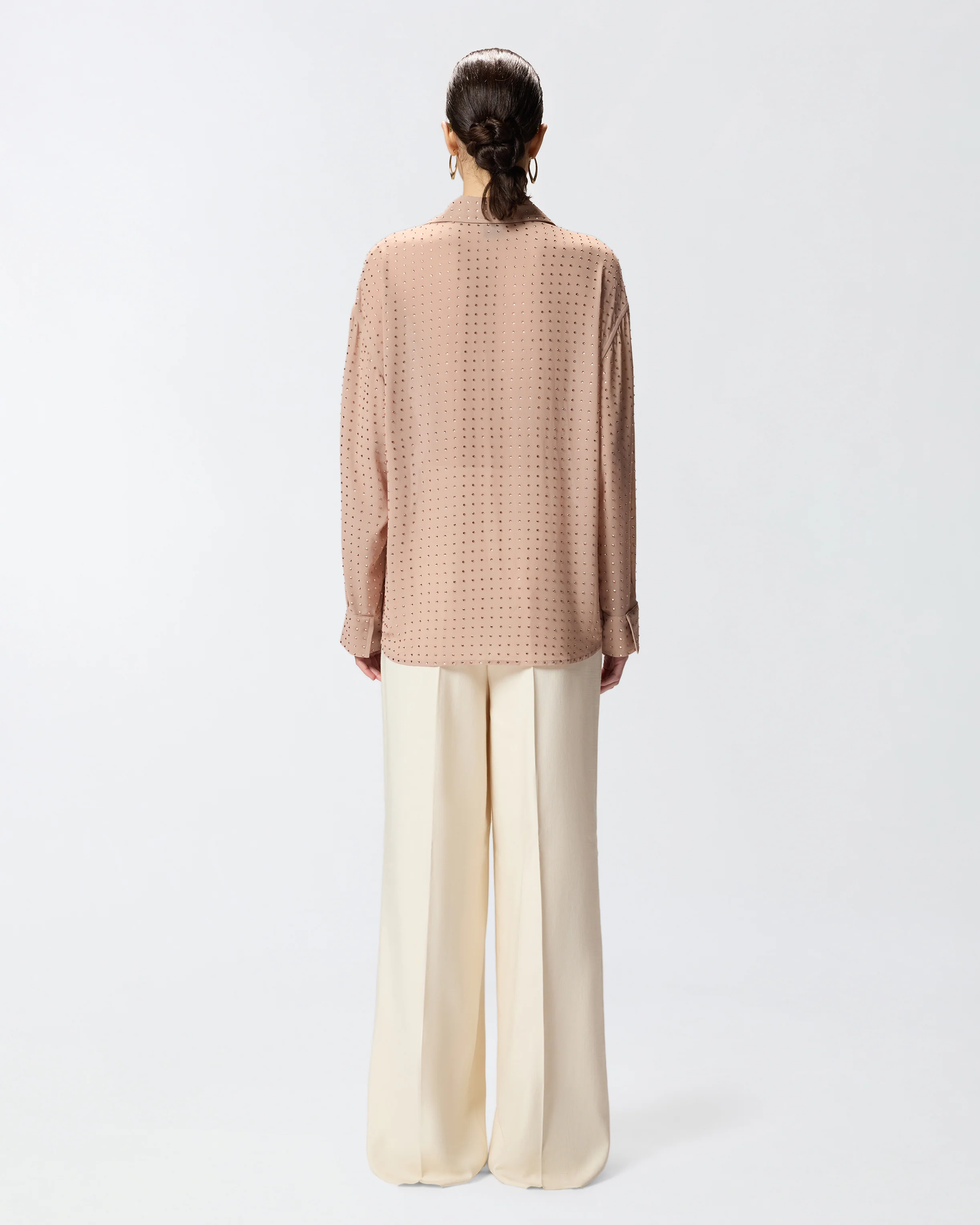 Camicia in georgette con strass - Image 3