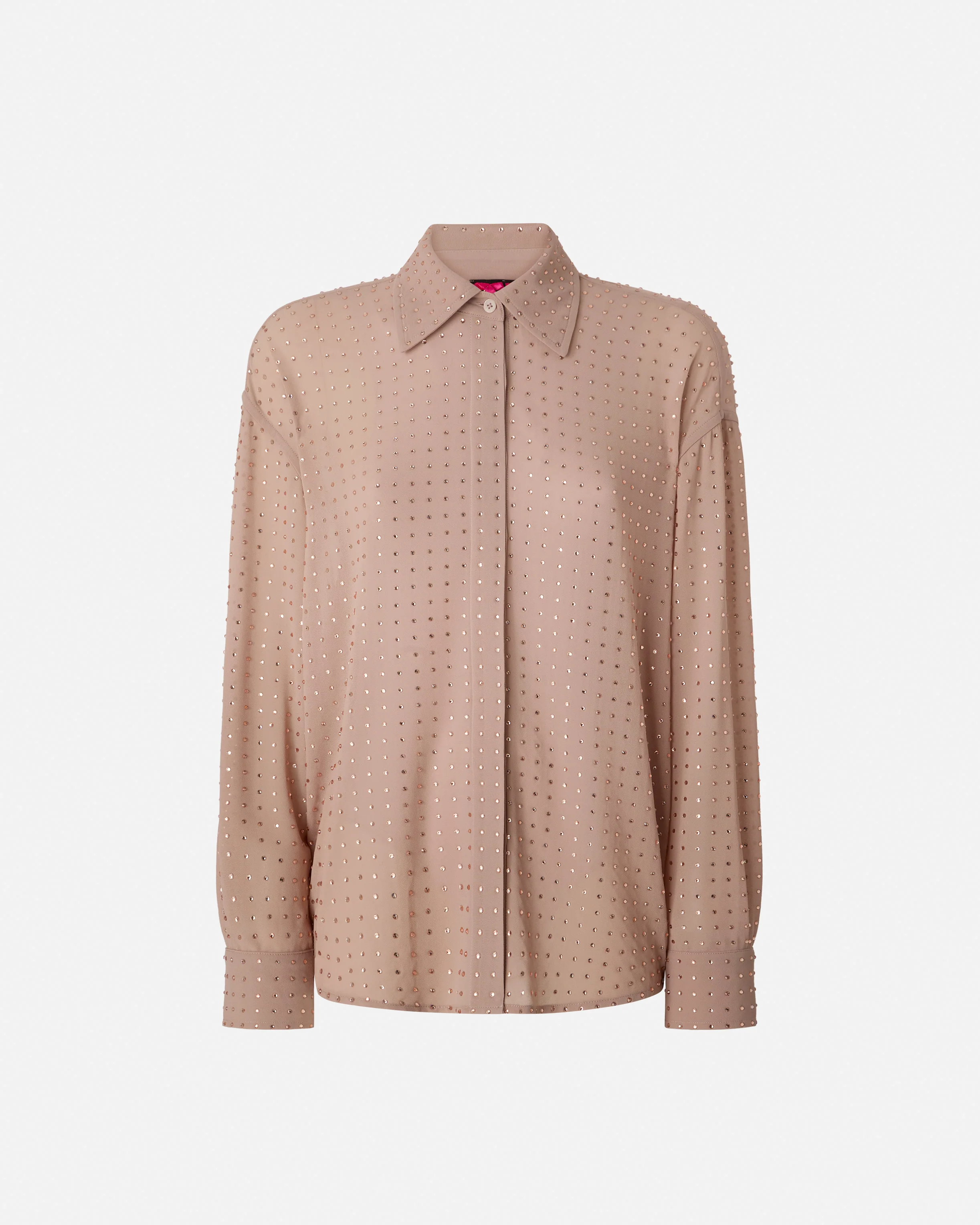 Camicia in georgette con strass - Image 5