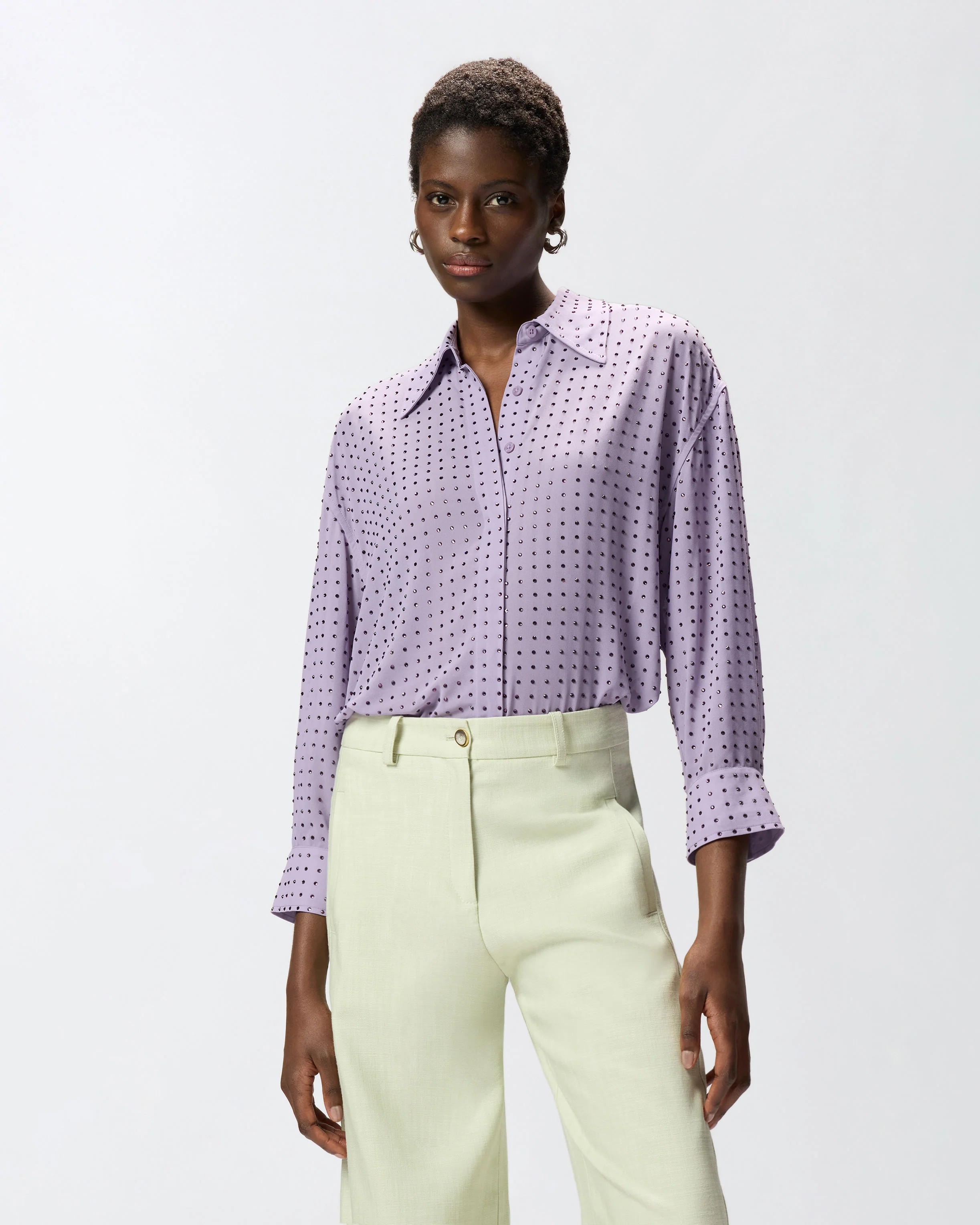 Camicia in georgette con strass