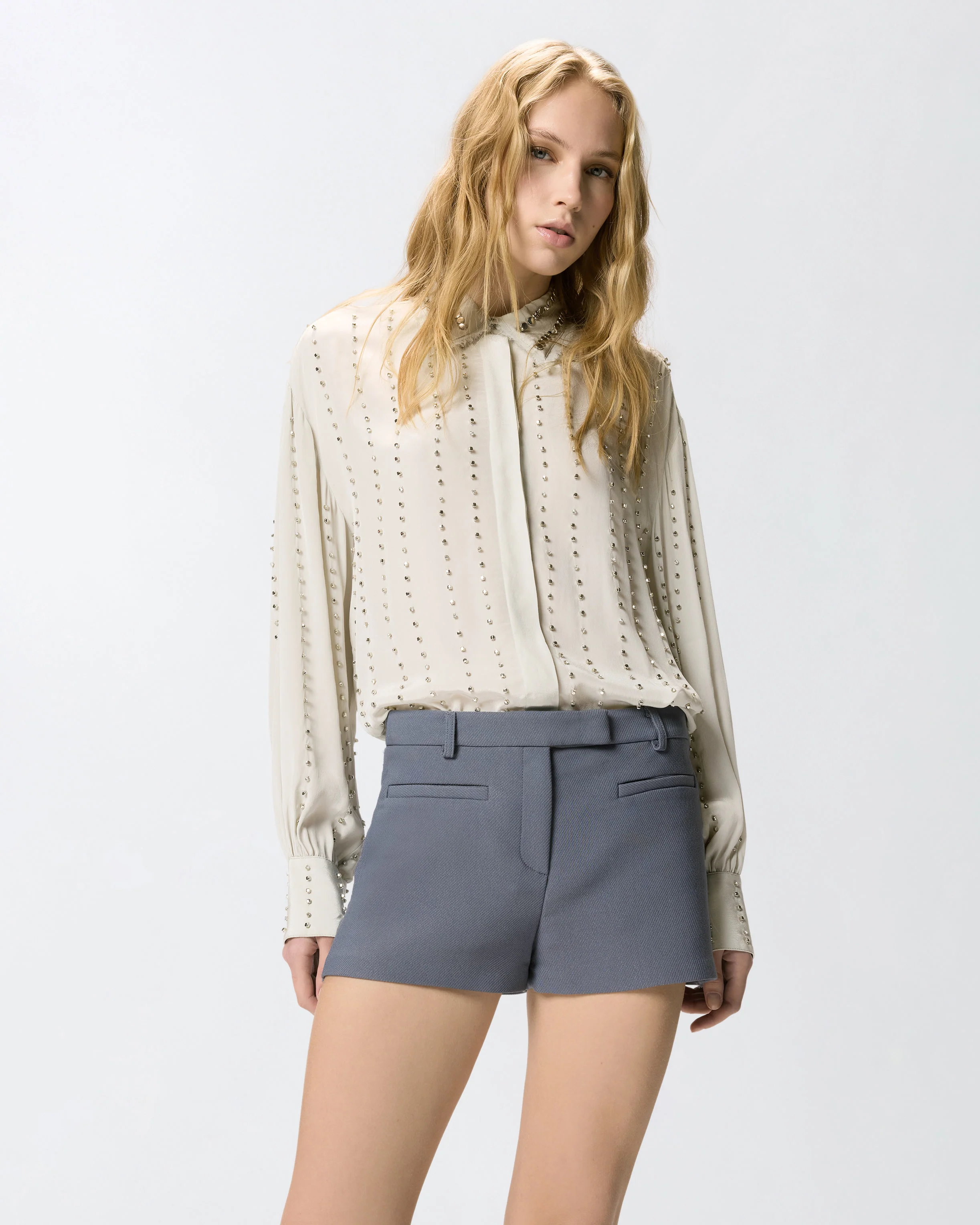 Camicia leggera con righe gioiello