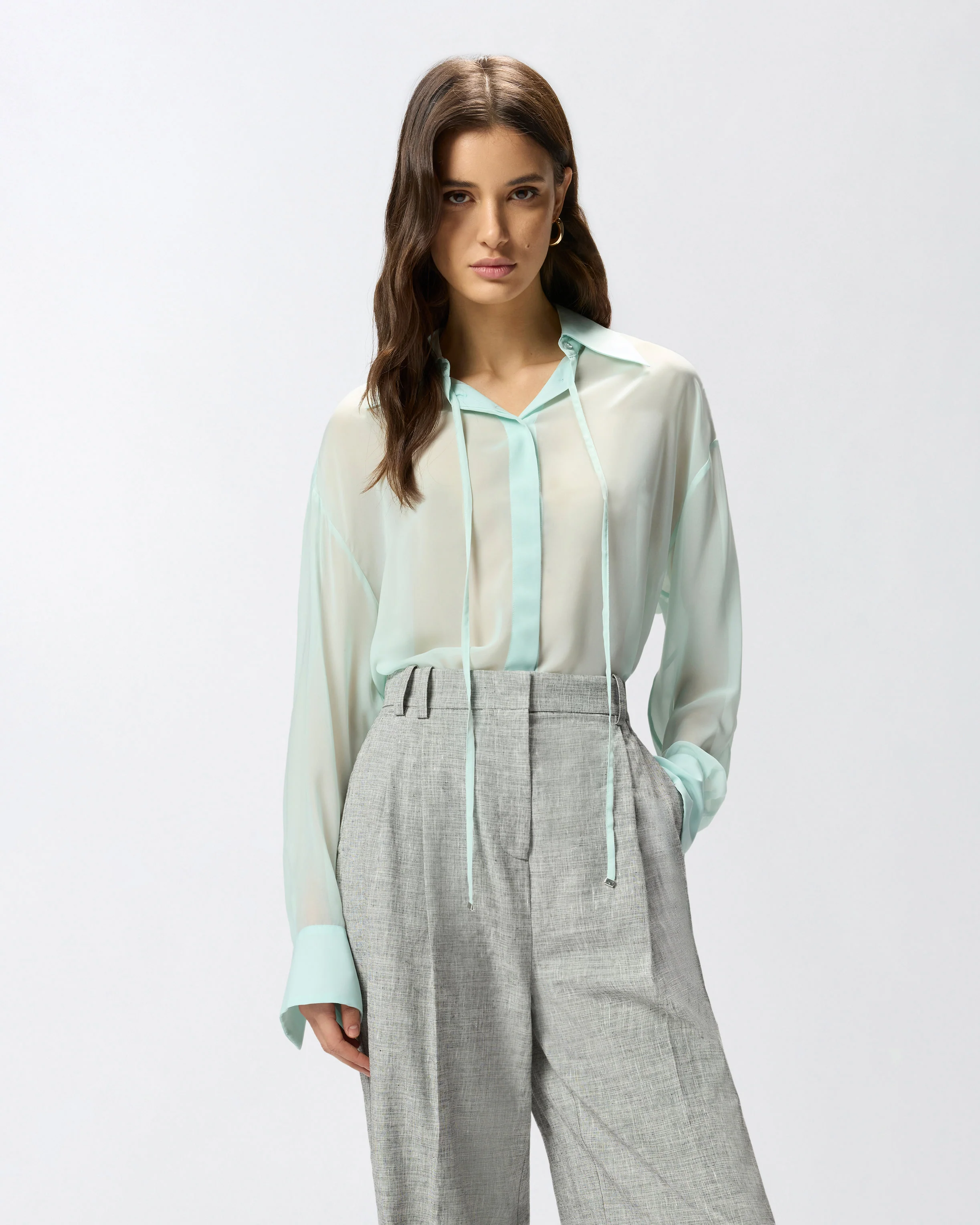 Camicia trasparente in chiffon