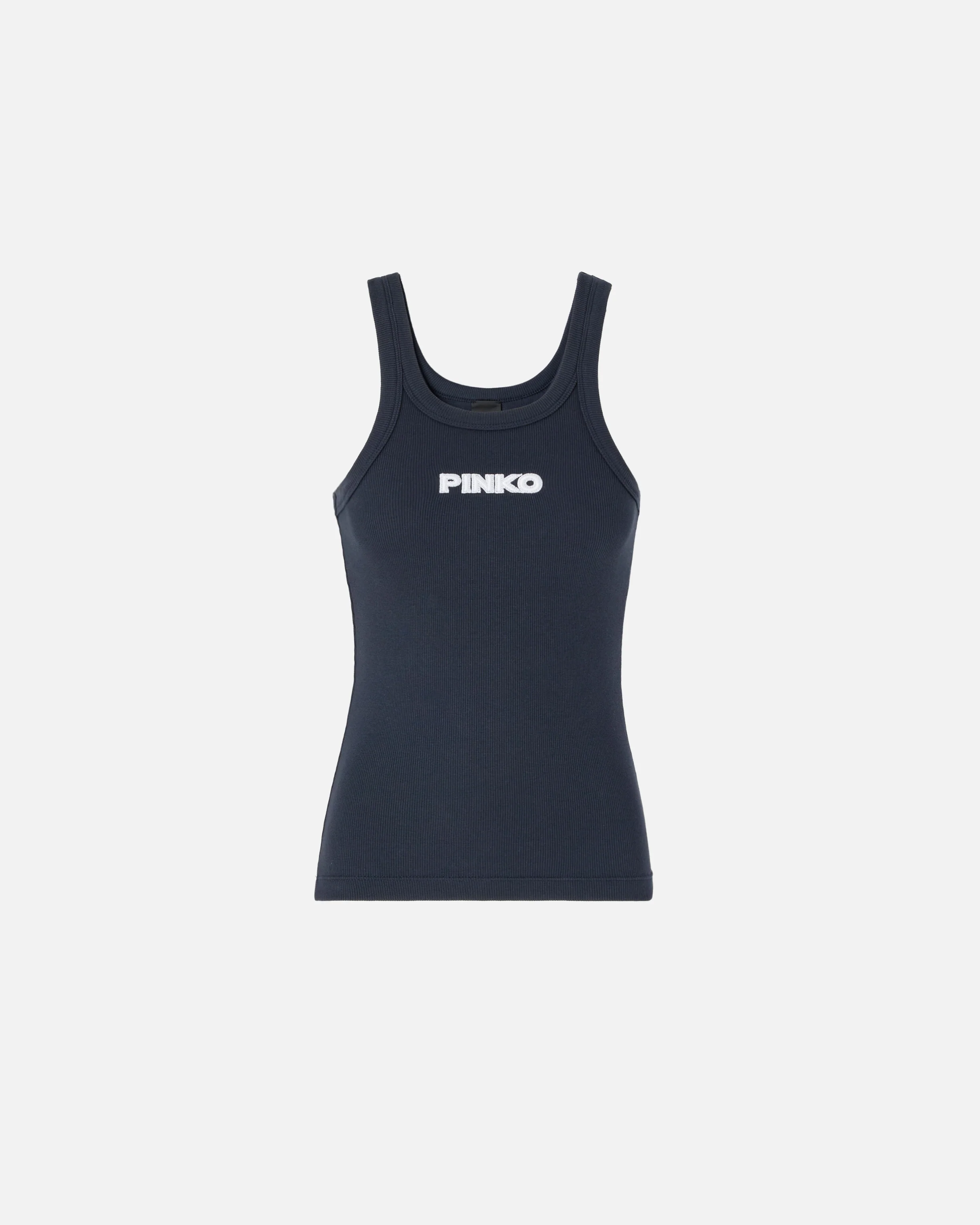 Canotta a costine con logo PINKO 3D - Image 5