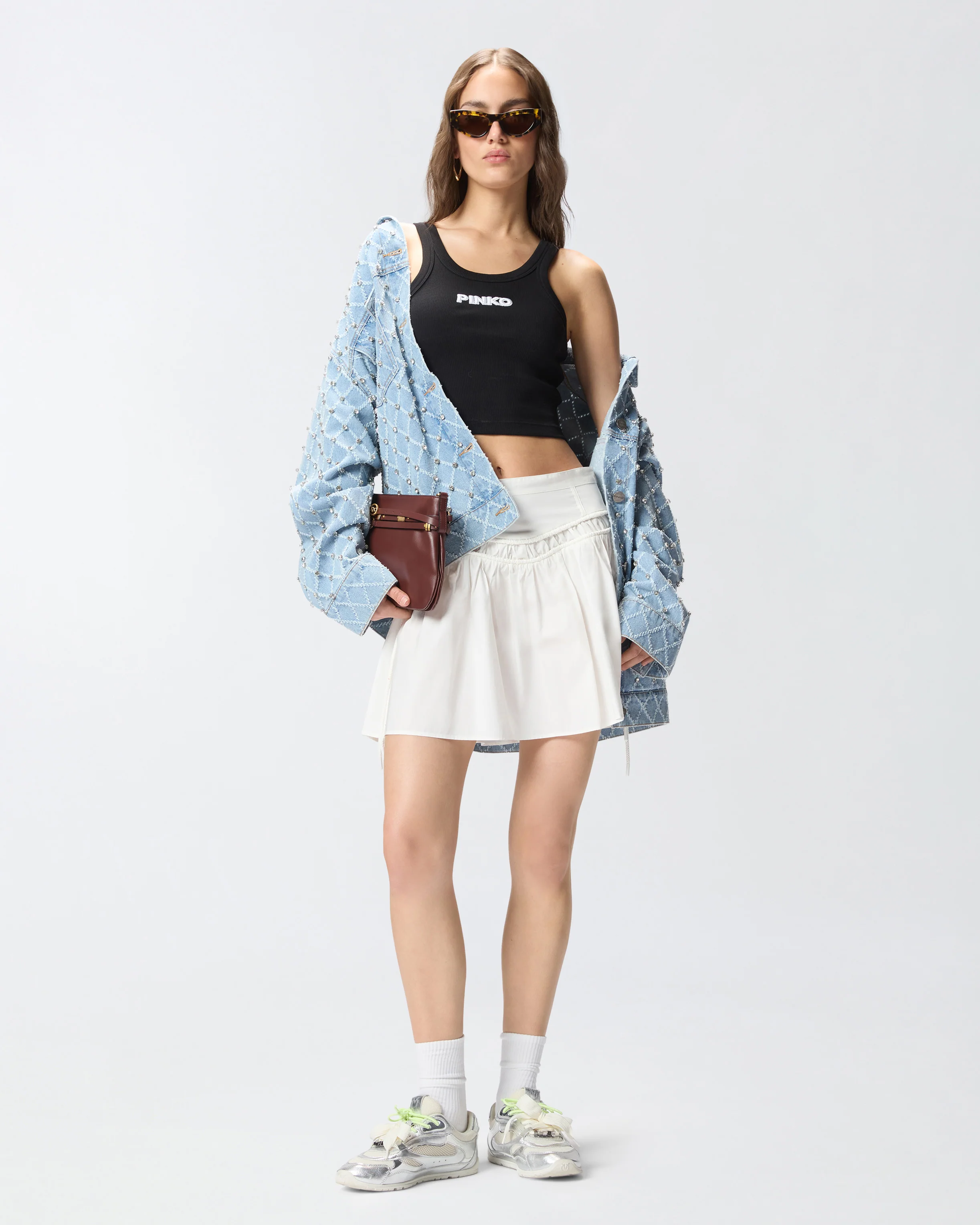 Canotta cropped con logo PINKO - Image 2