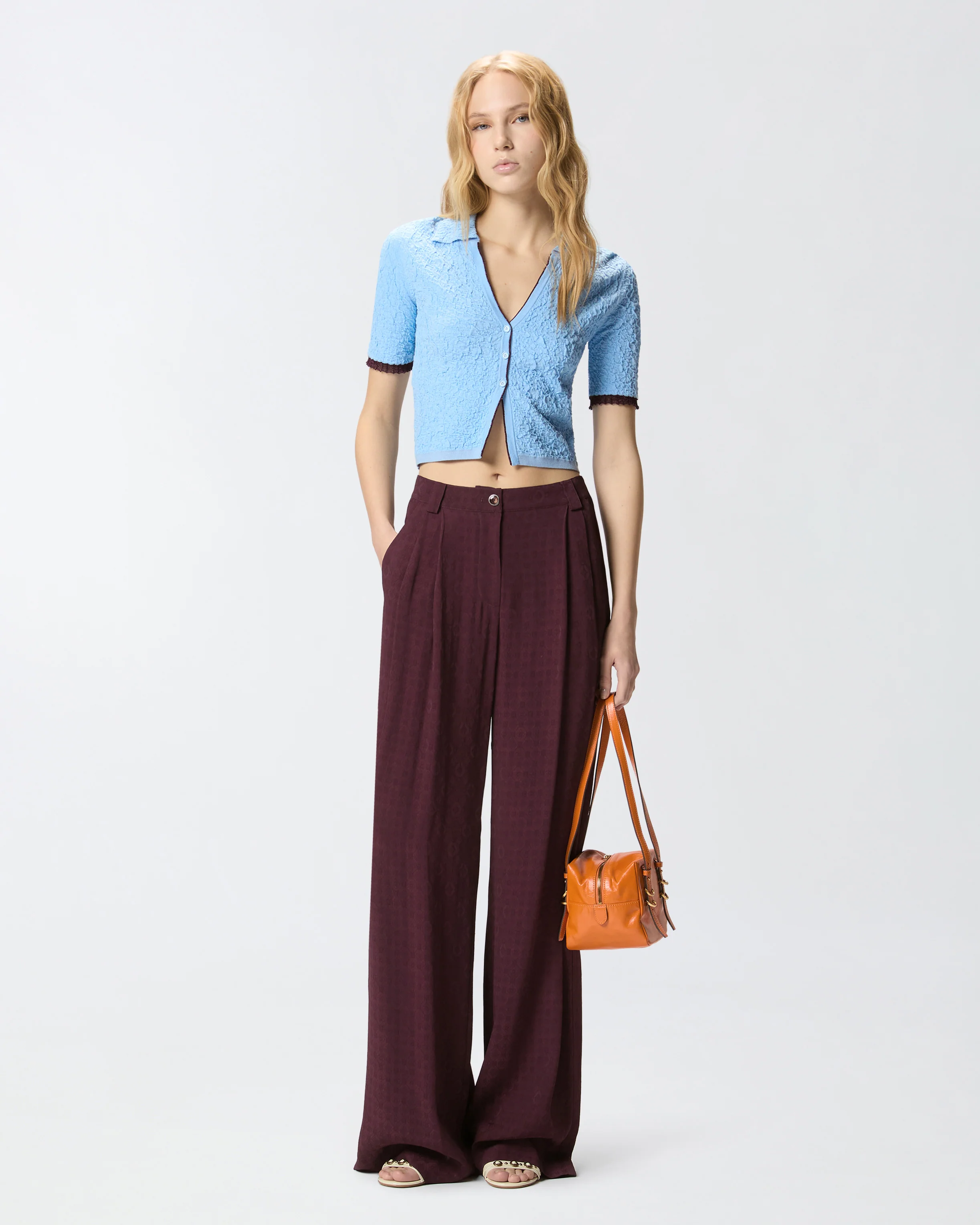 Cardigan cropped a polo jacquard - Image 2