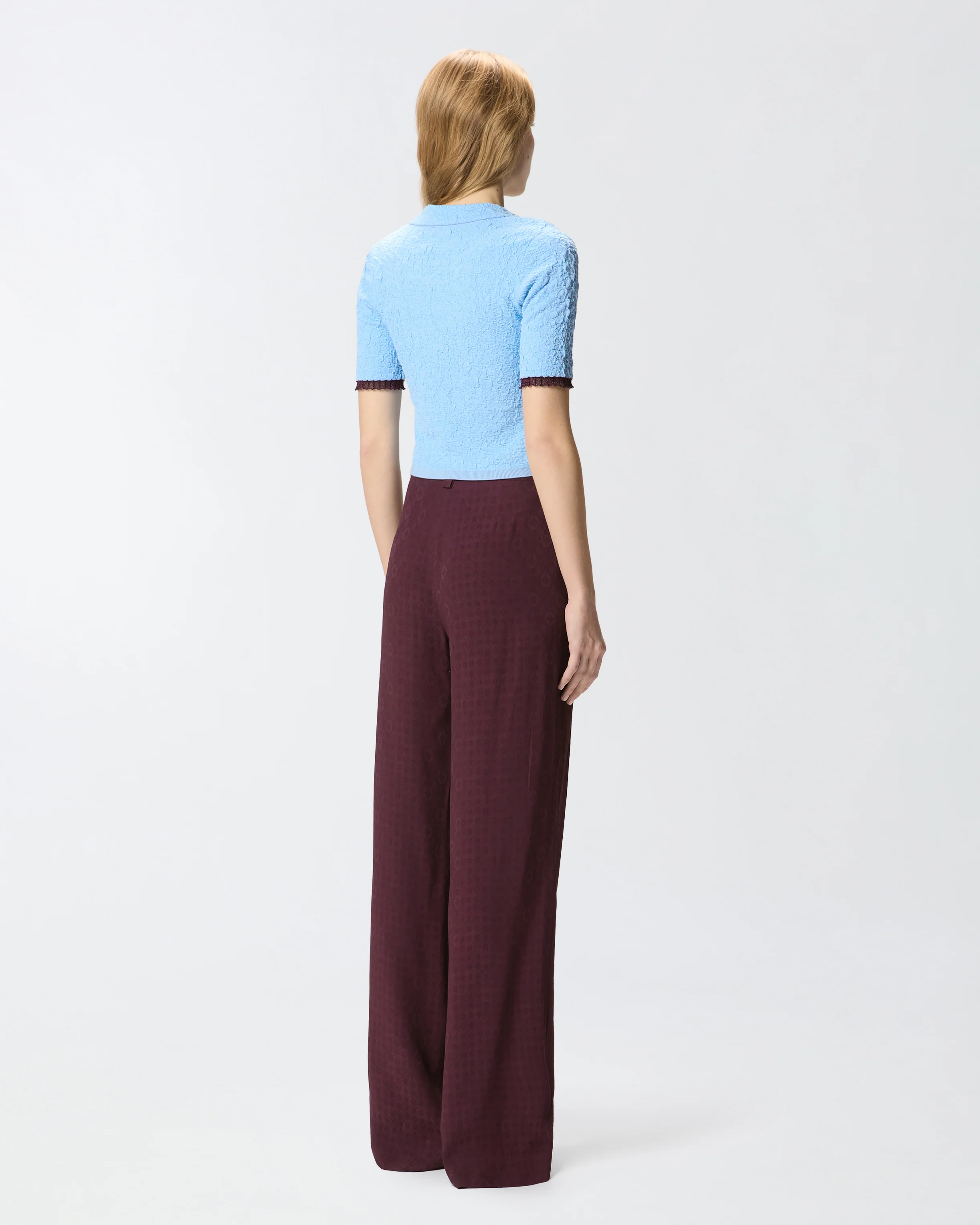 Cardigan cropped a polo jacquard - Image 3