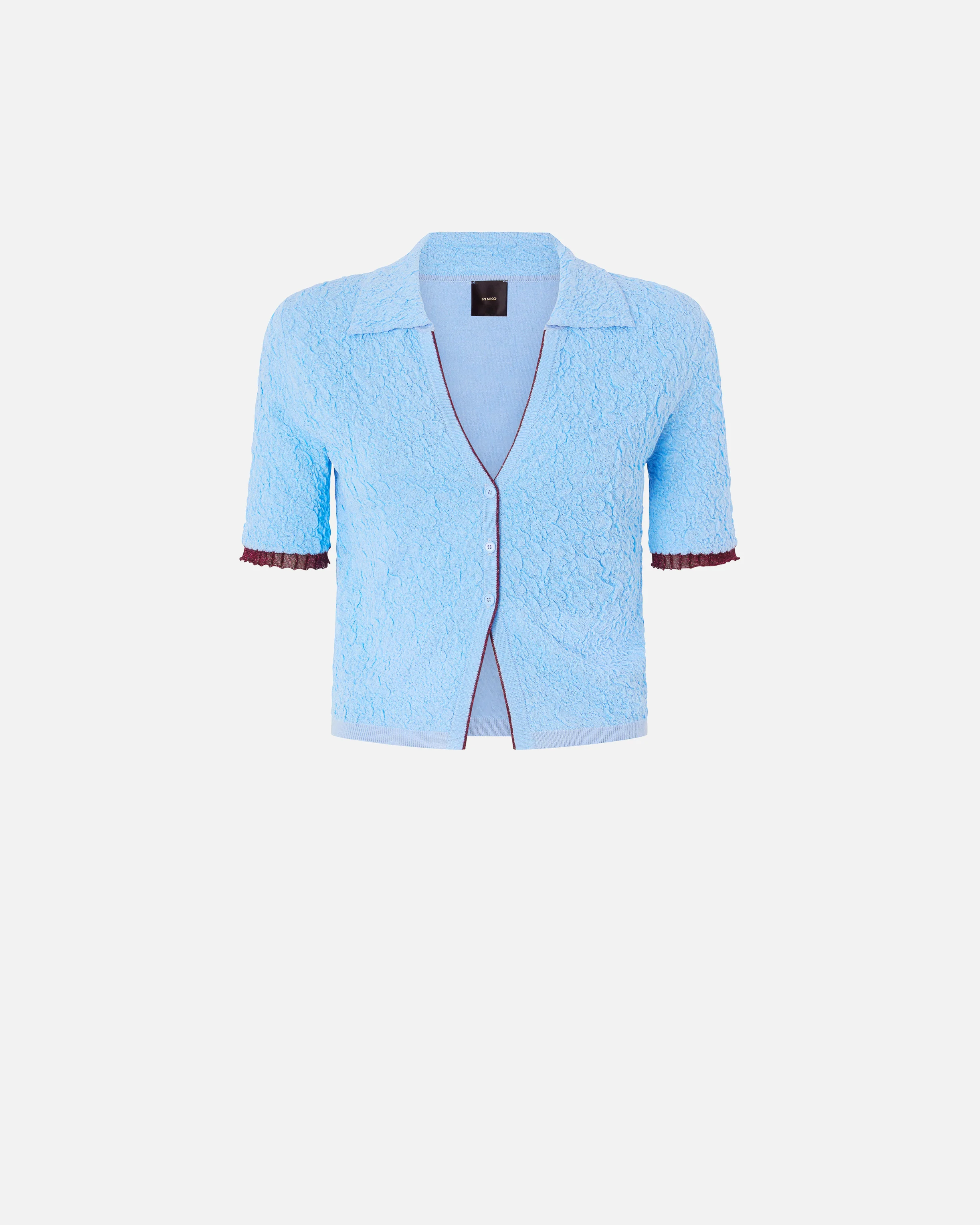 Cardigan cropped a polo jacquard - Image 5