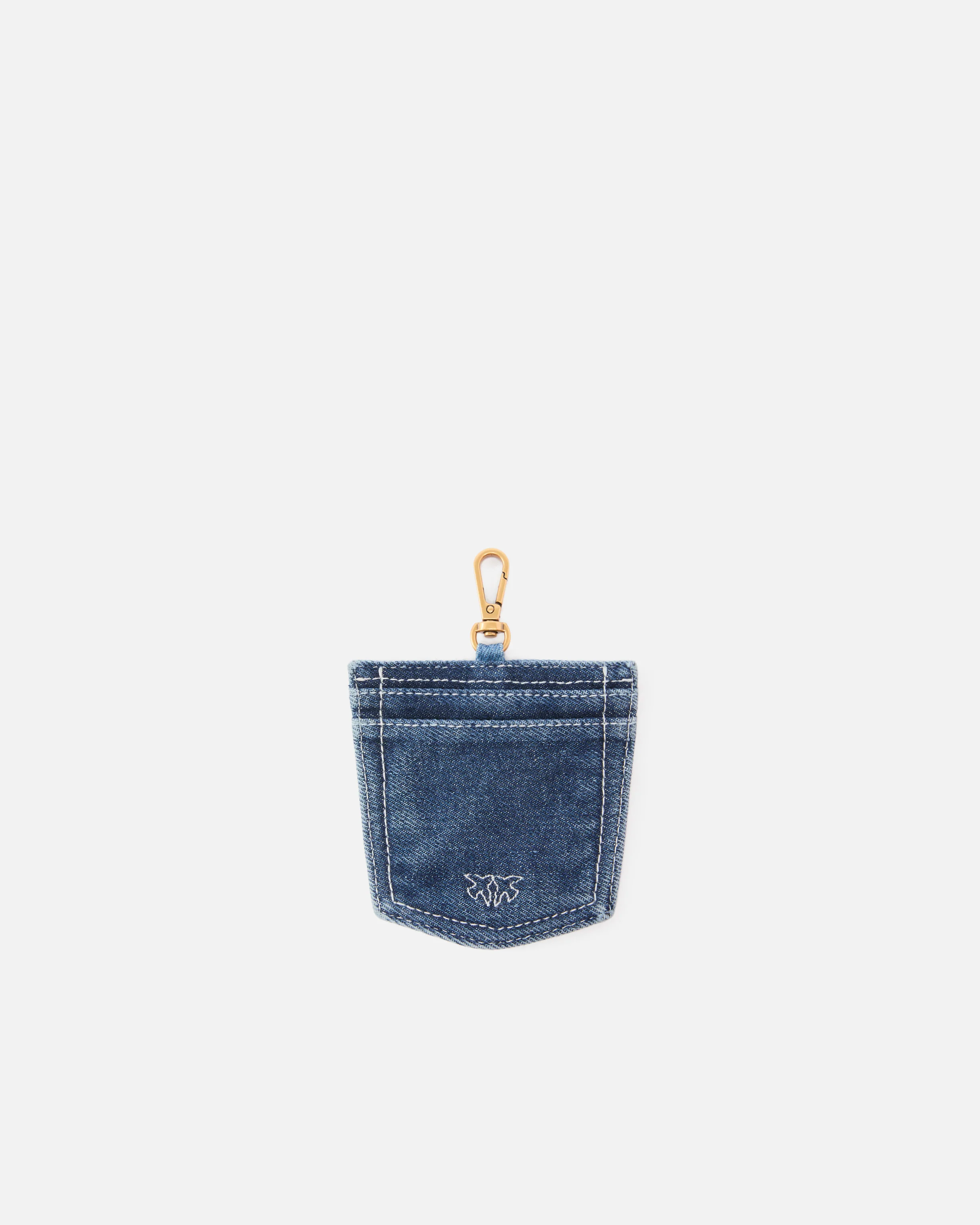 Charm portacarte a forma di tasca in denim - Image 2