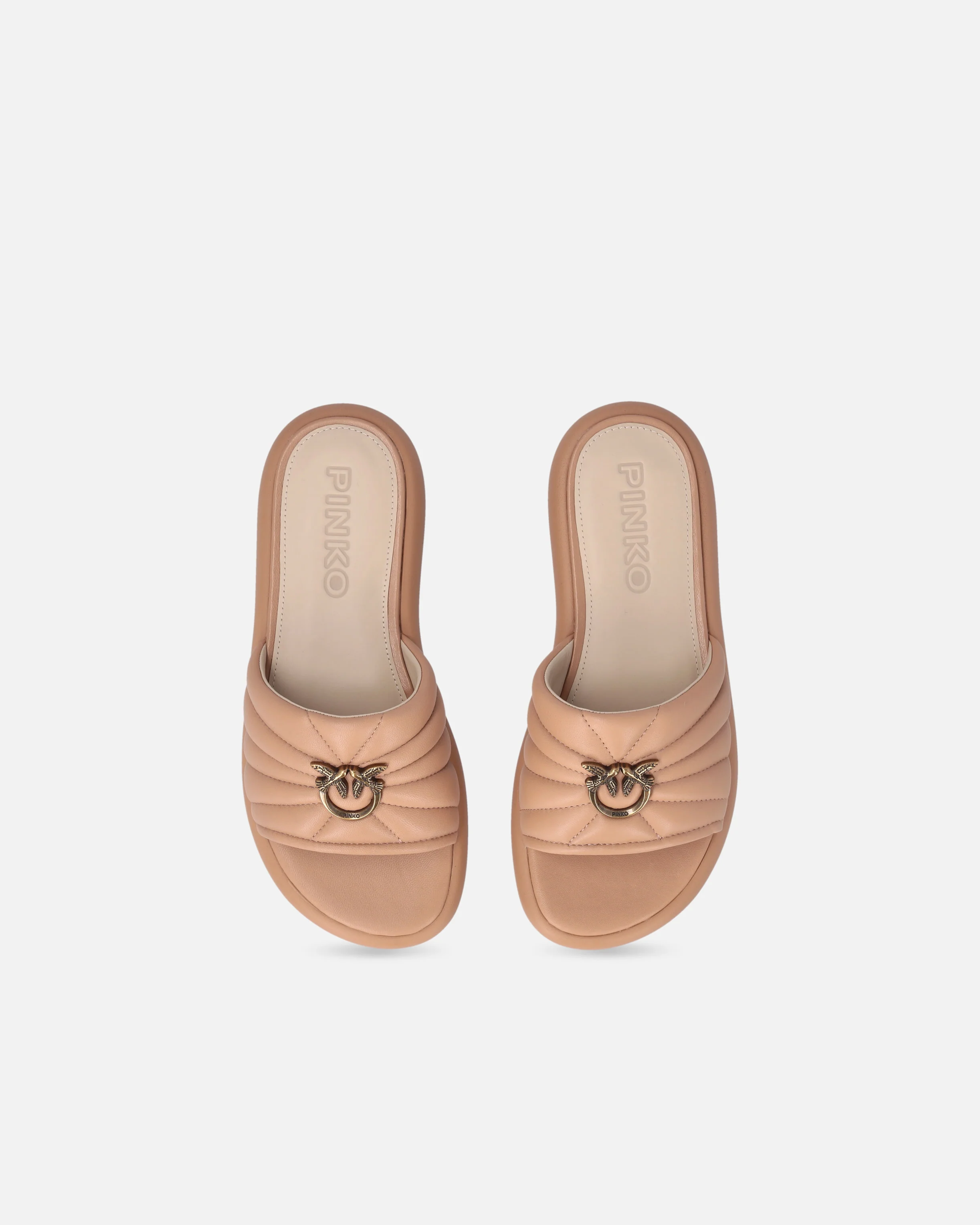 Ciabatte in nappa trapuntata con logo Love Birds - Image 9