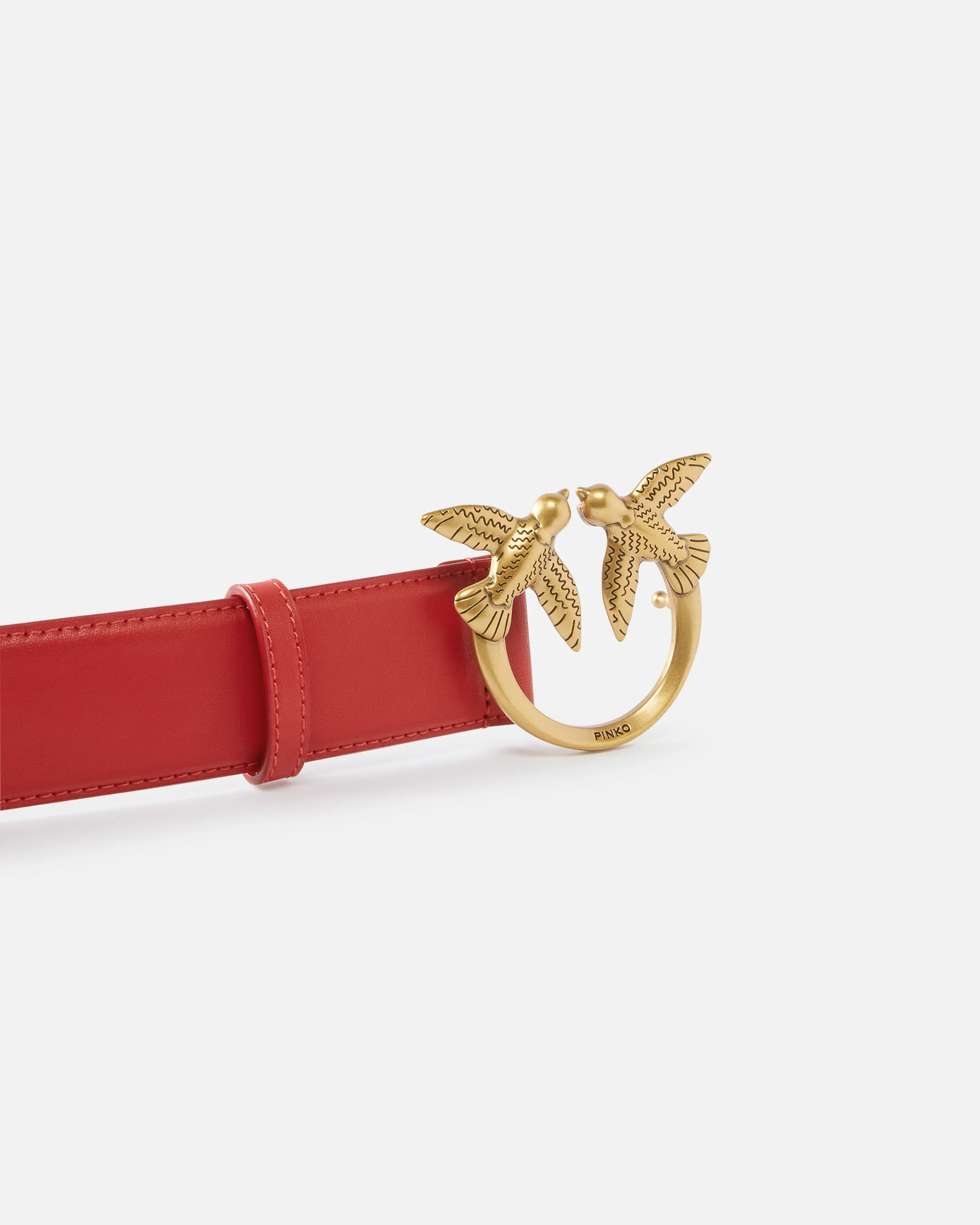Cintura alta Love Birds in pelle 4cm - Image 5