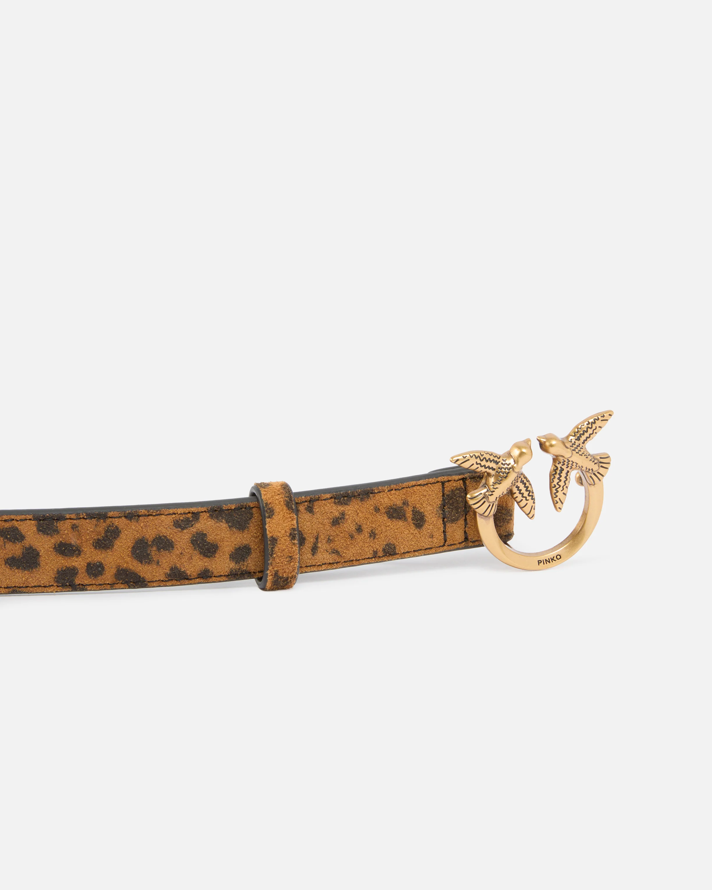 Cintura con stampa leopardata e fibbia Love Birds 2 cm - Image 5