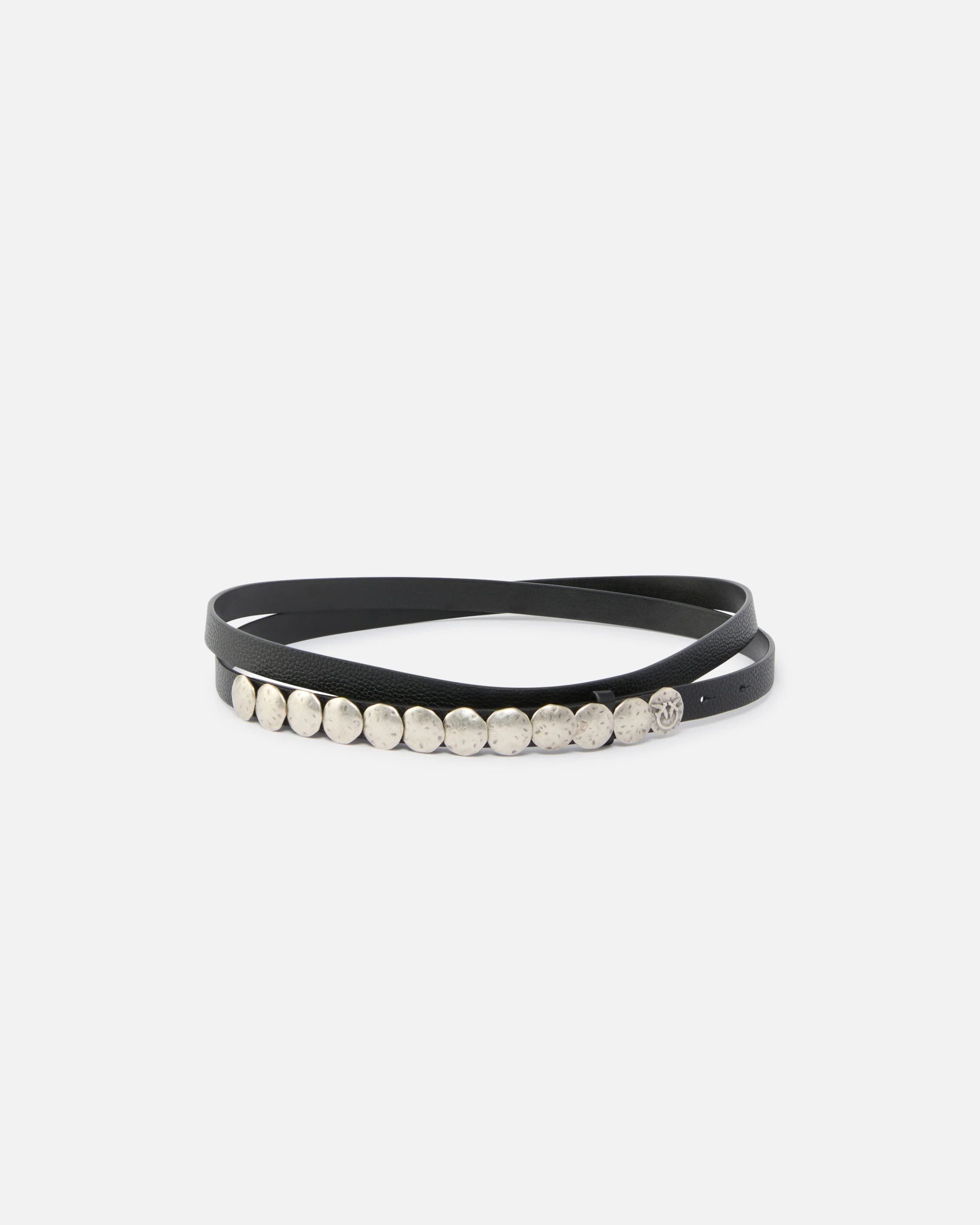 Cintura doppio giro in pelle con borchie 1,5 cm - Image 2