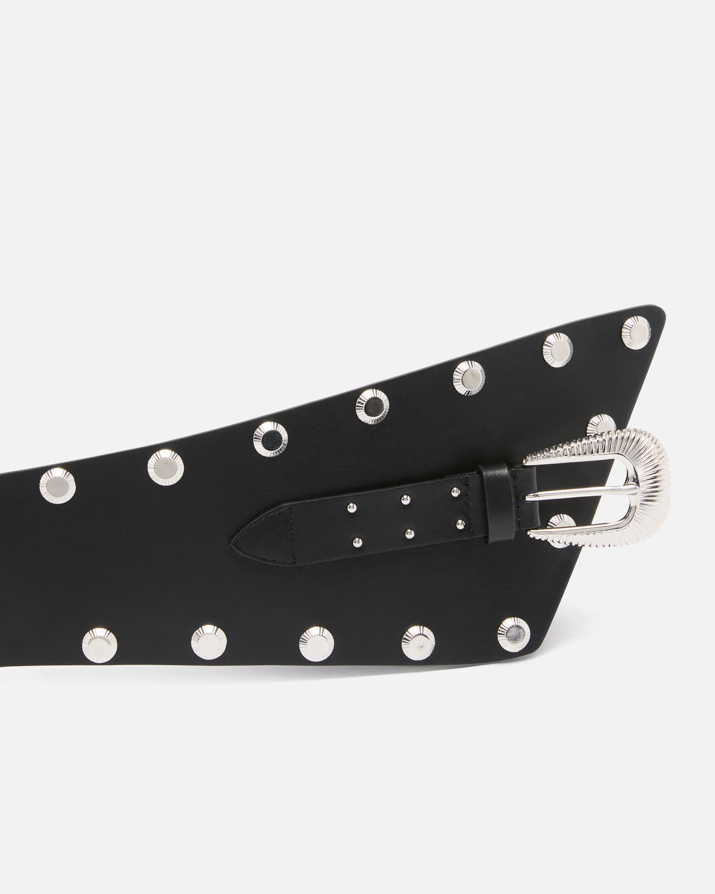 Cintura in pelle con borchie e cinturino 15 cm - Image 5