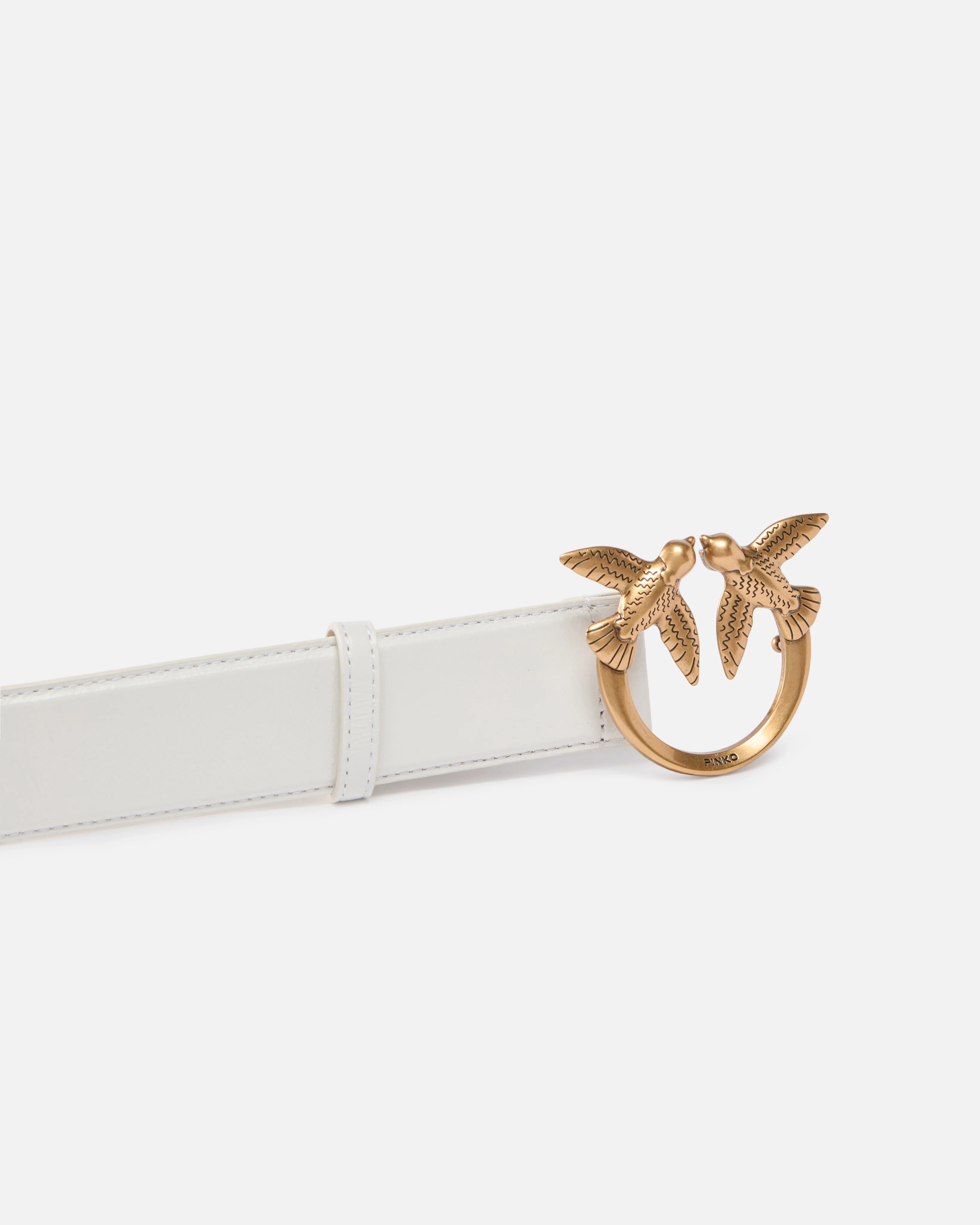 Cintura in pelle con fibbia Love Birds 4 cm - Image 5