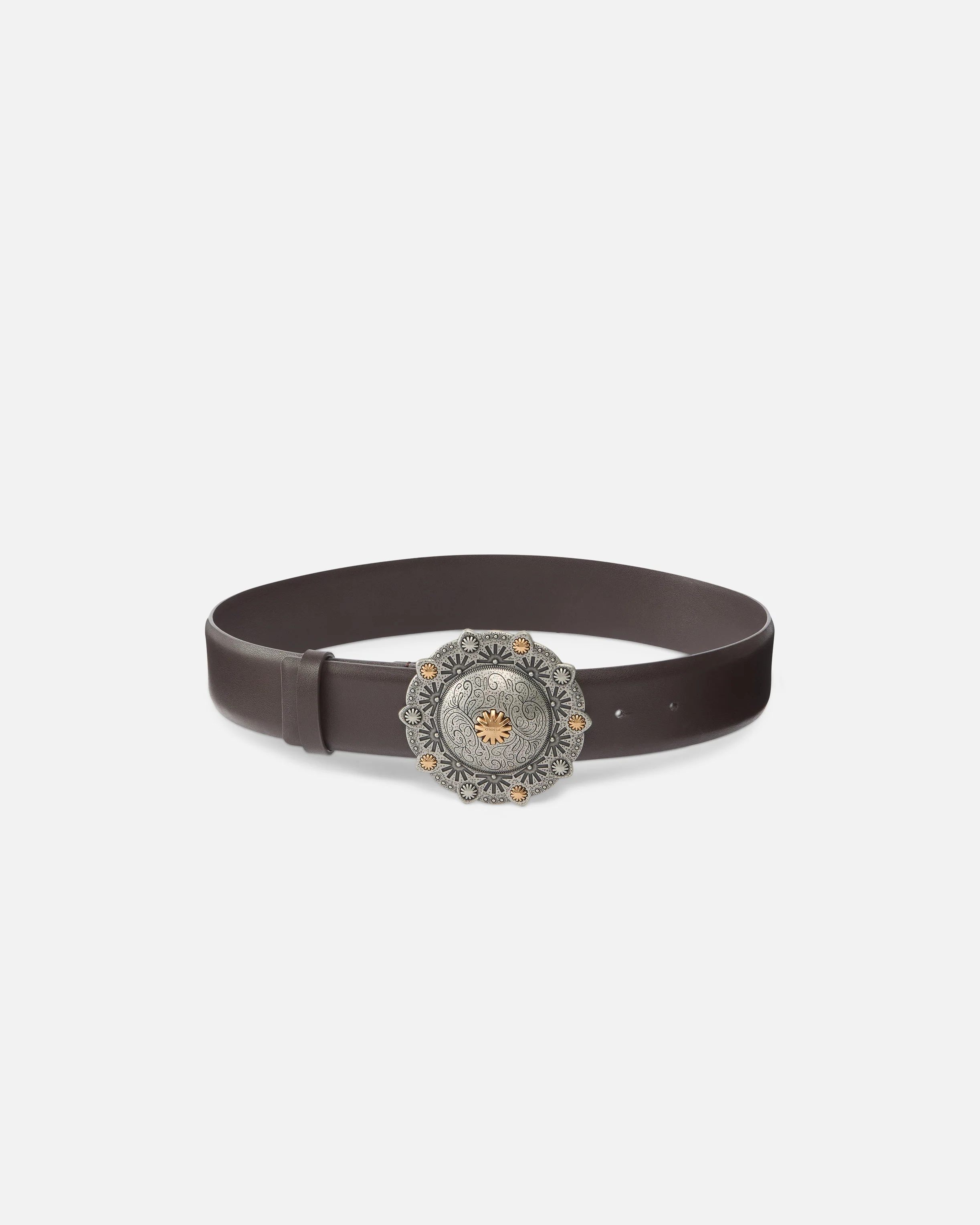 Cintura in pelle con medaglione gioiello 4 cm