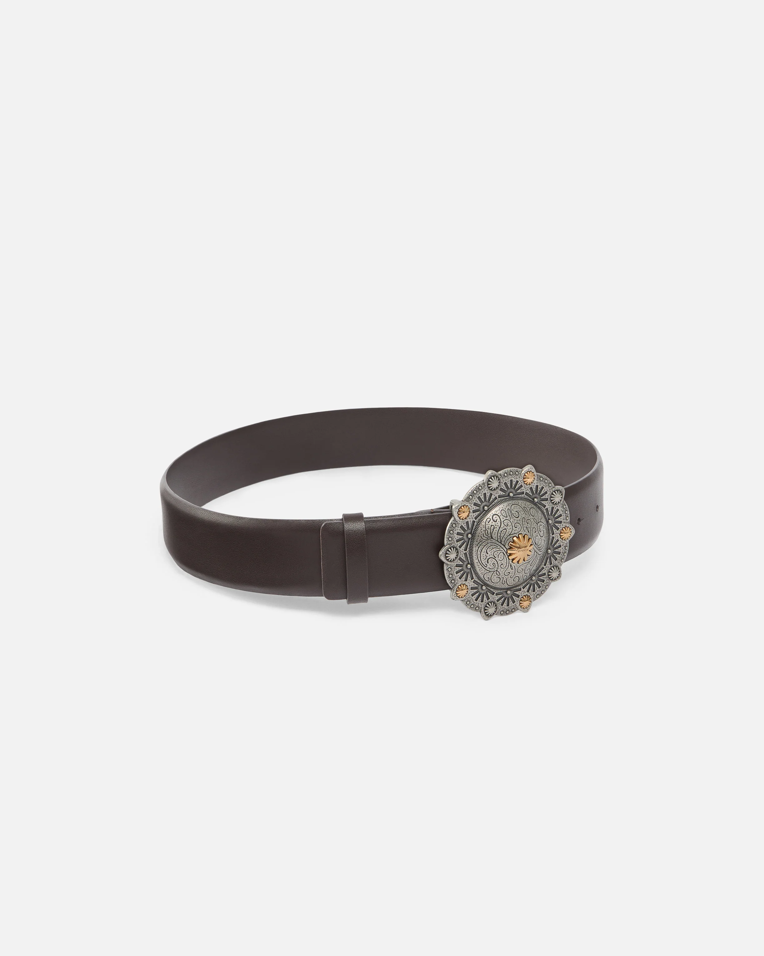 Cintura in pelle con medaglione gioiello 4 cm - Image 2