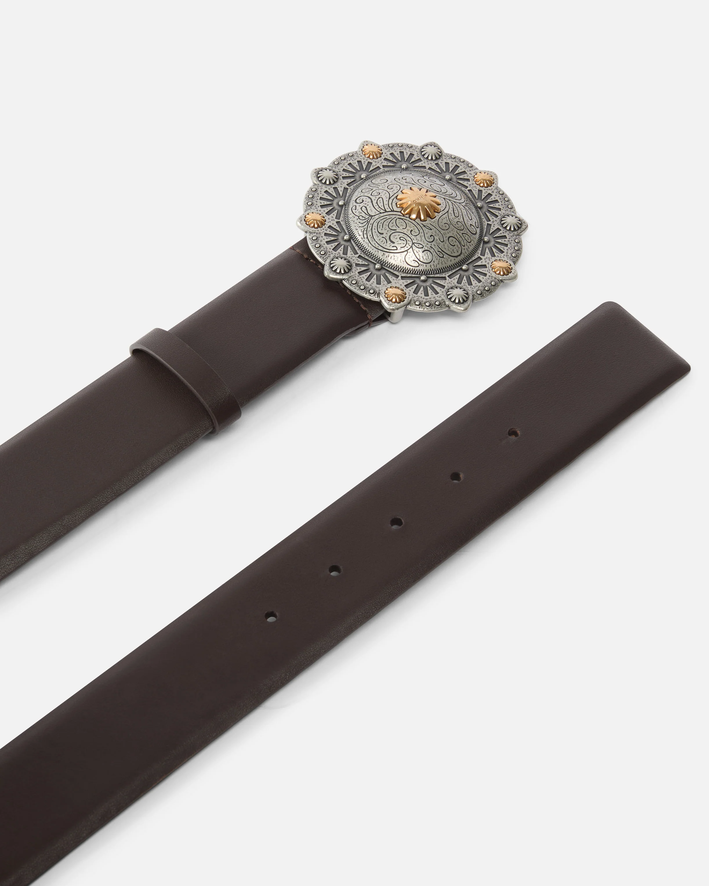 Cintura in pelle con medaglione gioiello 4 cm - Image 3