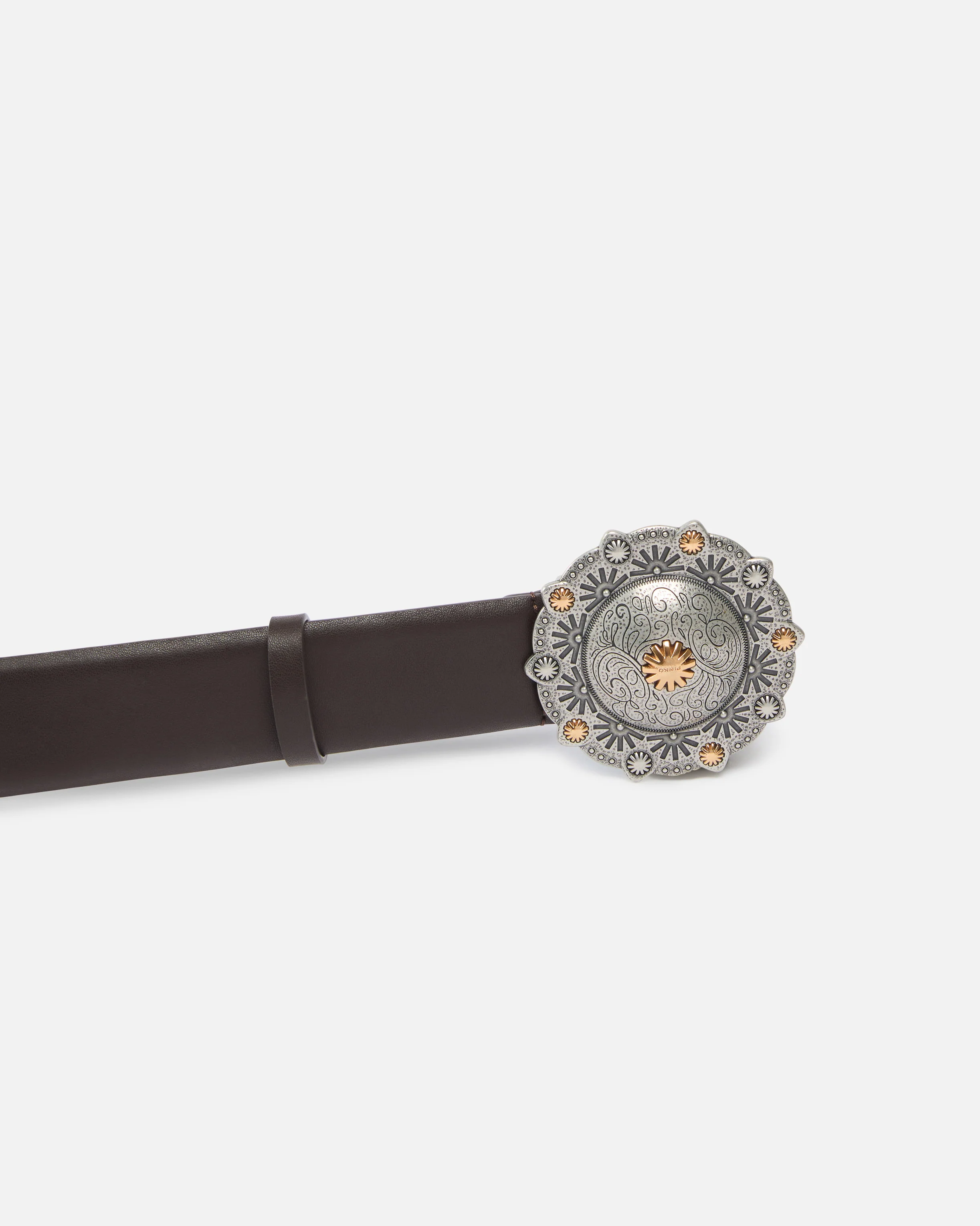 Cintura in pelle con medaglione gioiello 4 cm - Image 5