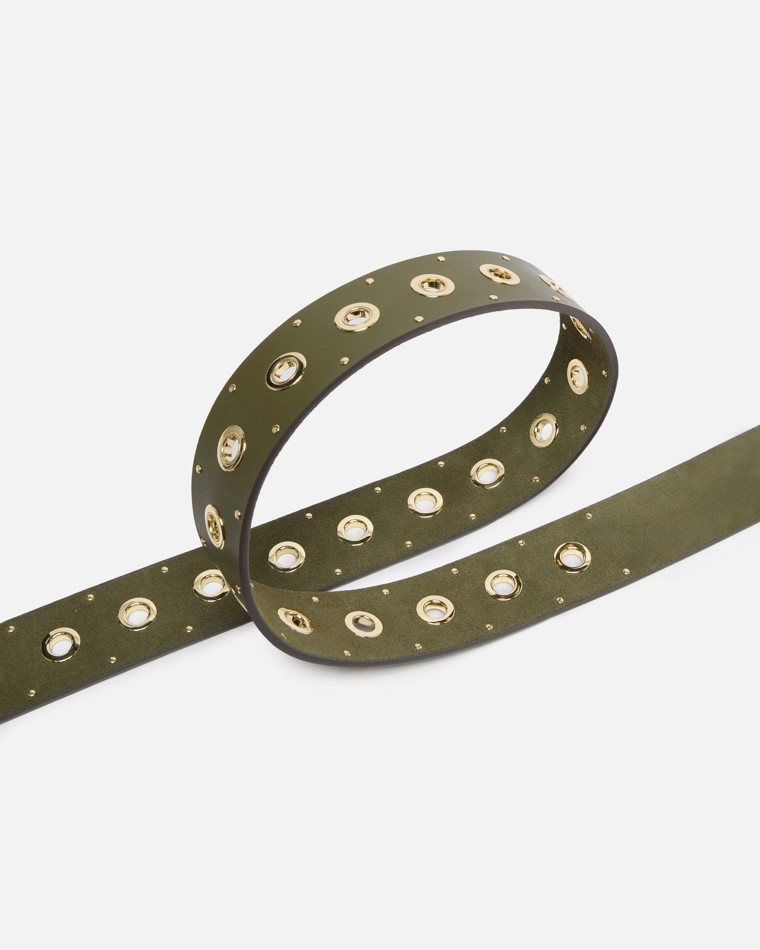 Cintura in pelle con occhielli 4 cm - Image 4