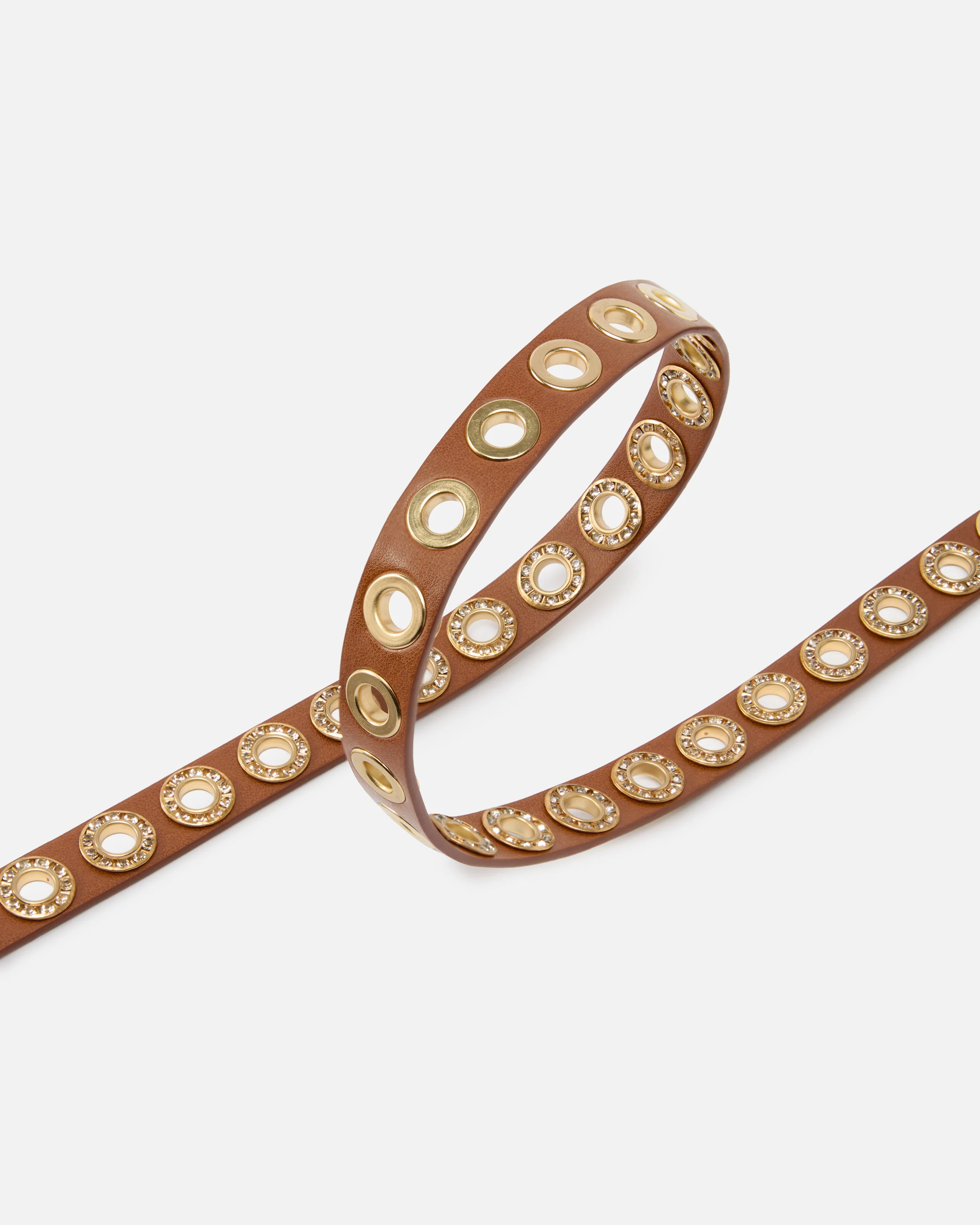 Cintura in pelle con occhielli gioiello 2 cm - Image 4