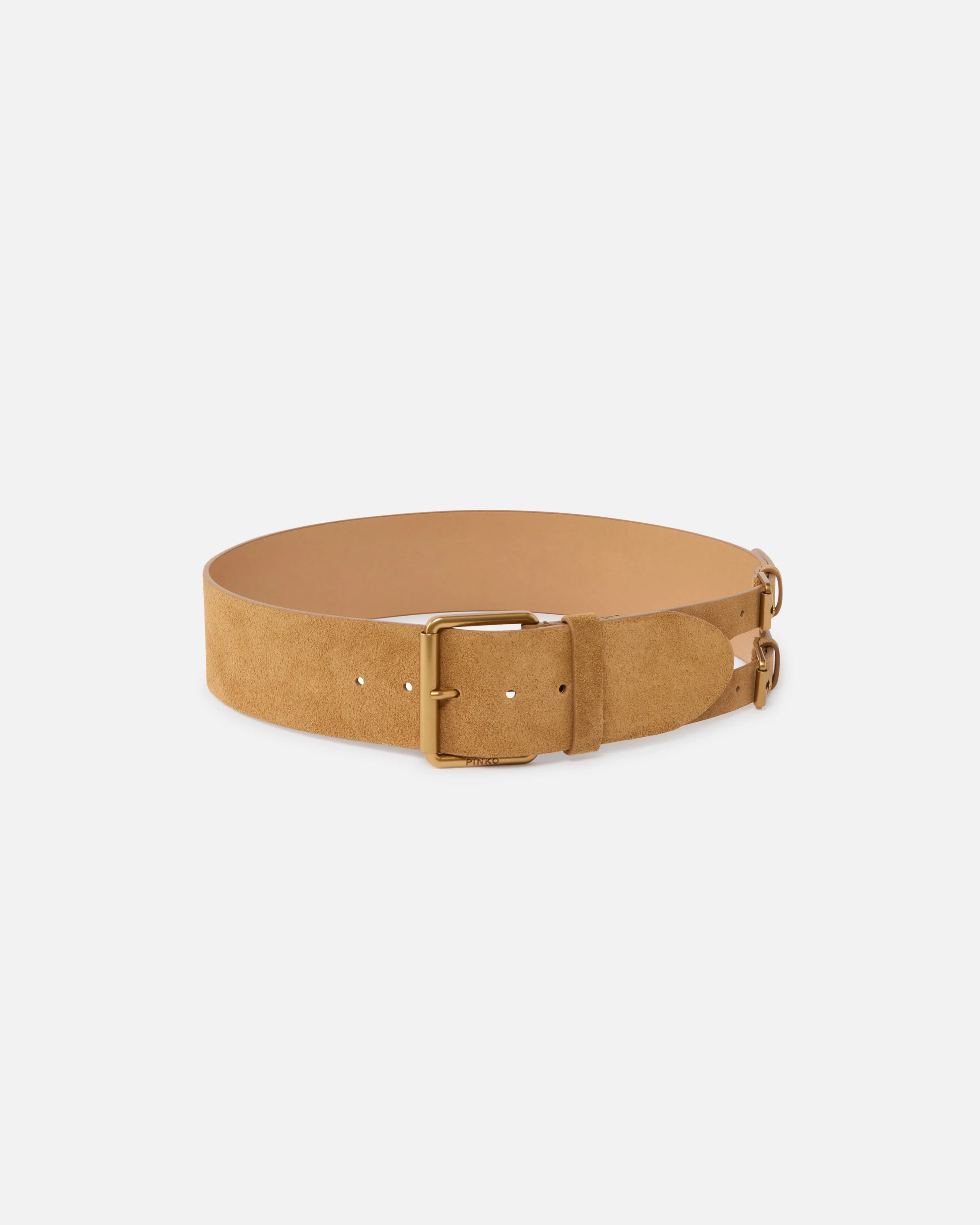 Cintura in pelle crosta con cinturini 6 cm