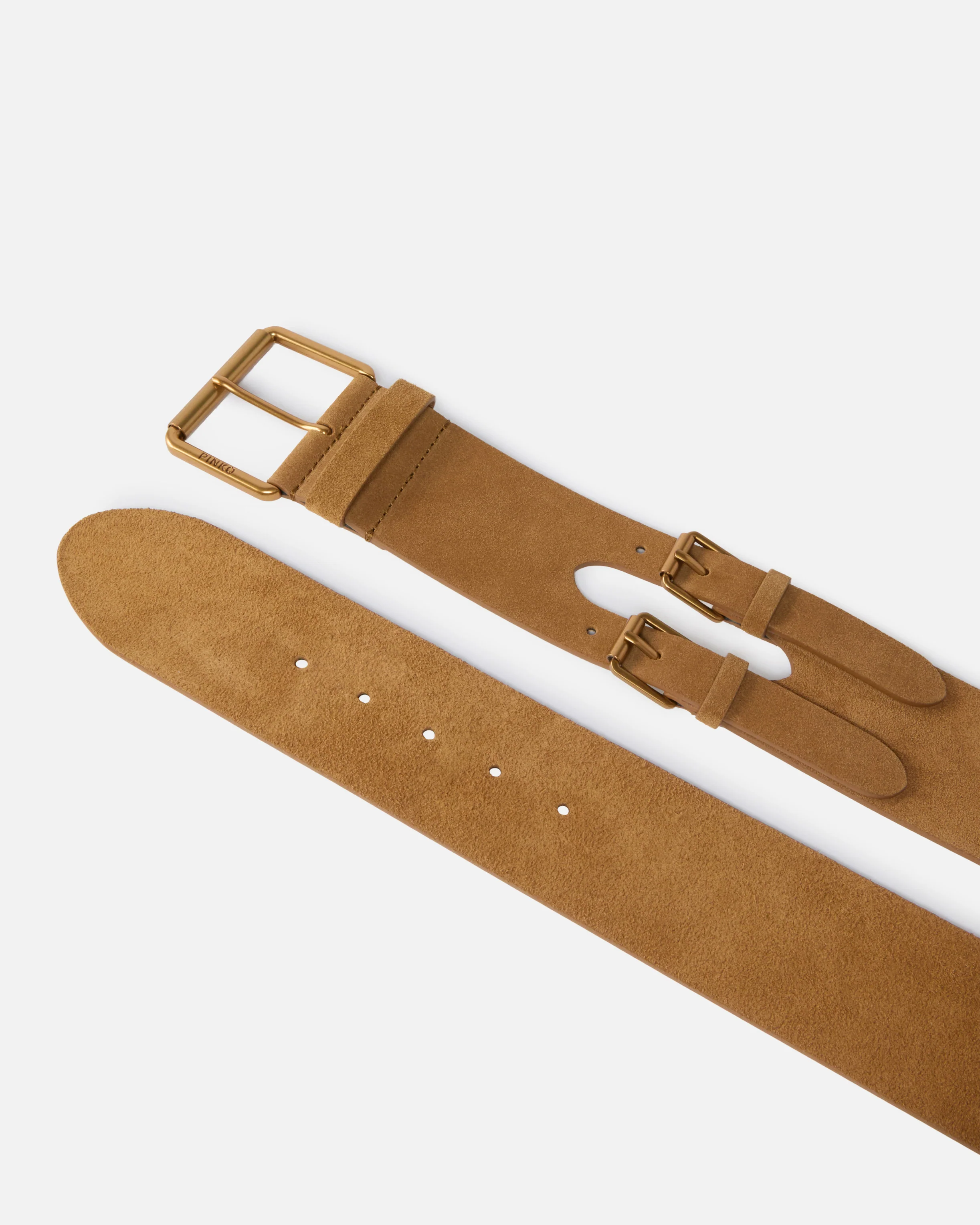 Cintura in pelle crosta con cinturini 6 cm - Image 3