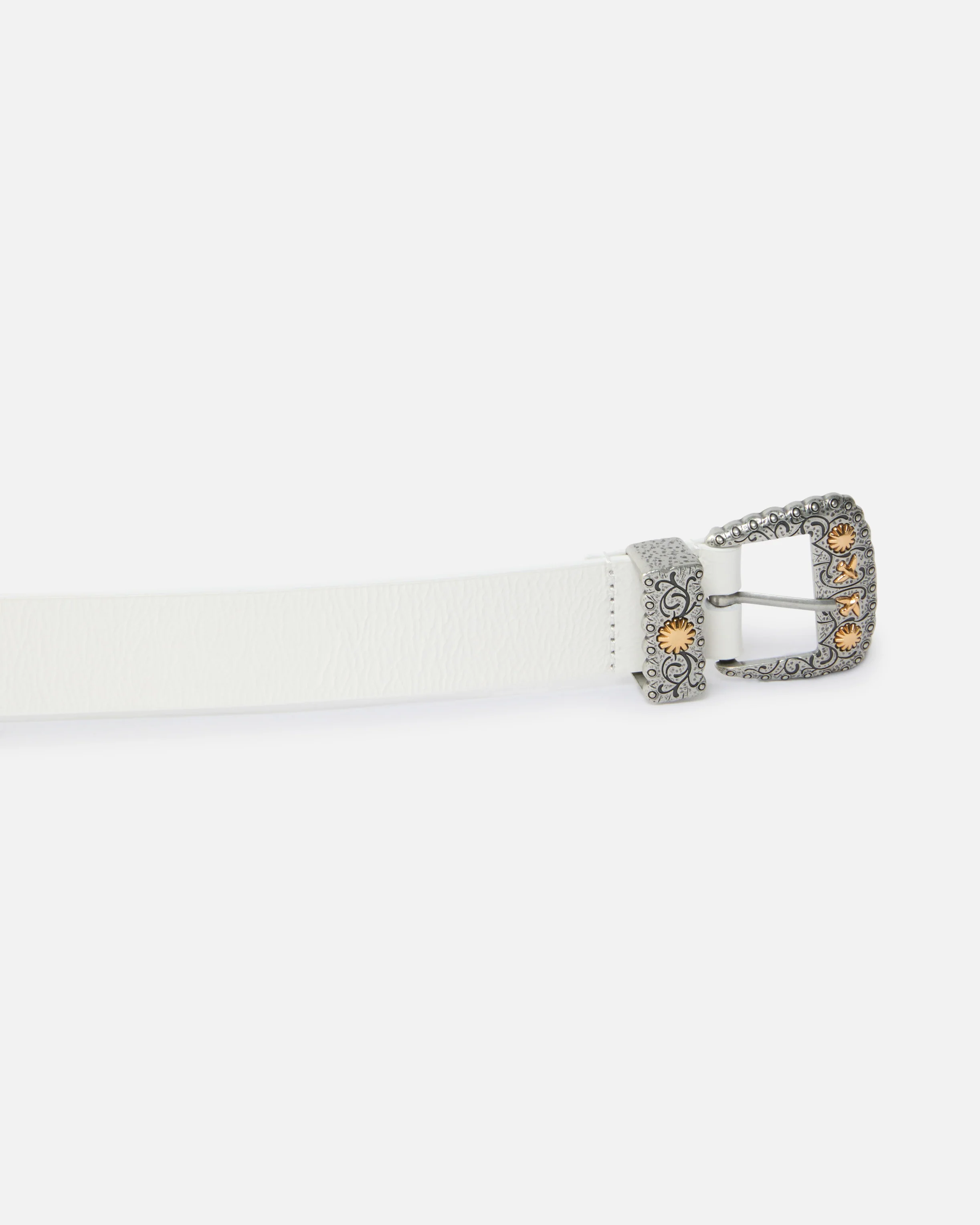 Cintura in pelle shiny con finiture metalliche 3 cm - Image 5