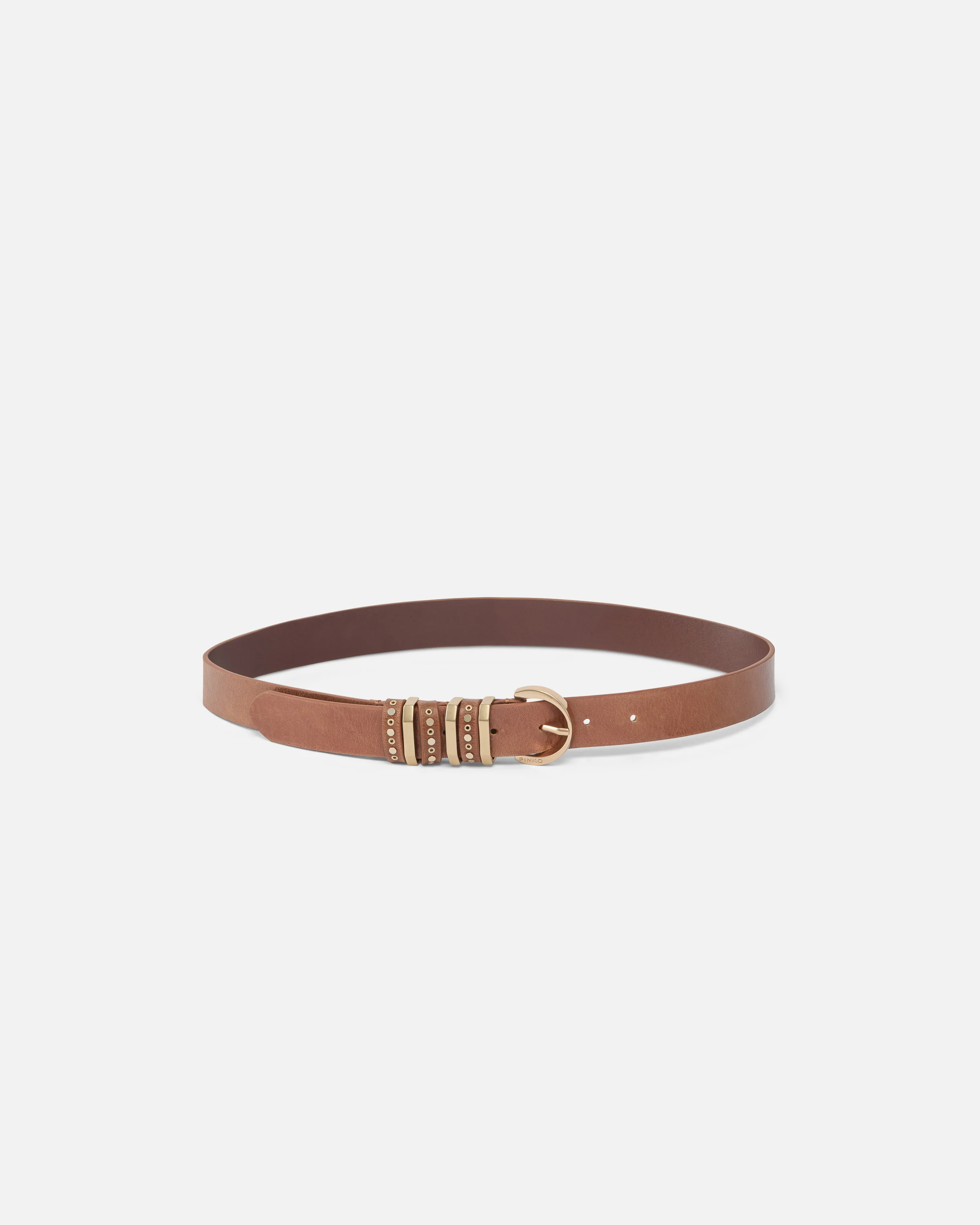 Cintura in pelle shiny con passanti in metallo 3 cm
