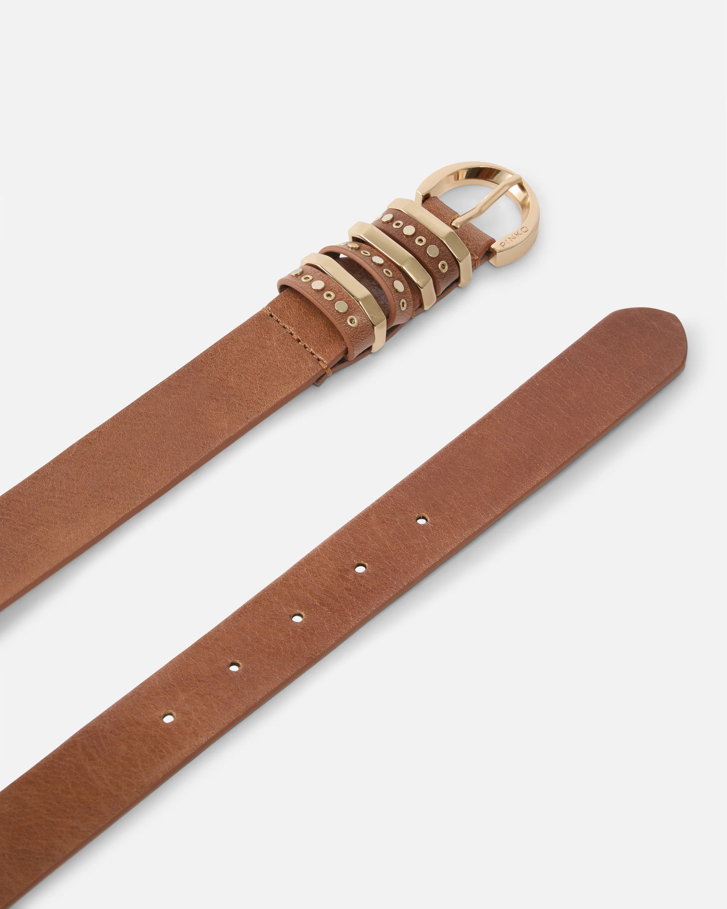 Cintura in pelle shiny con passanti in metallo 3 cm - Image 3