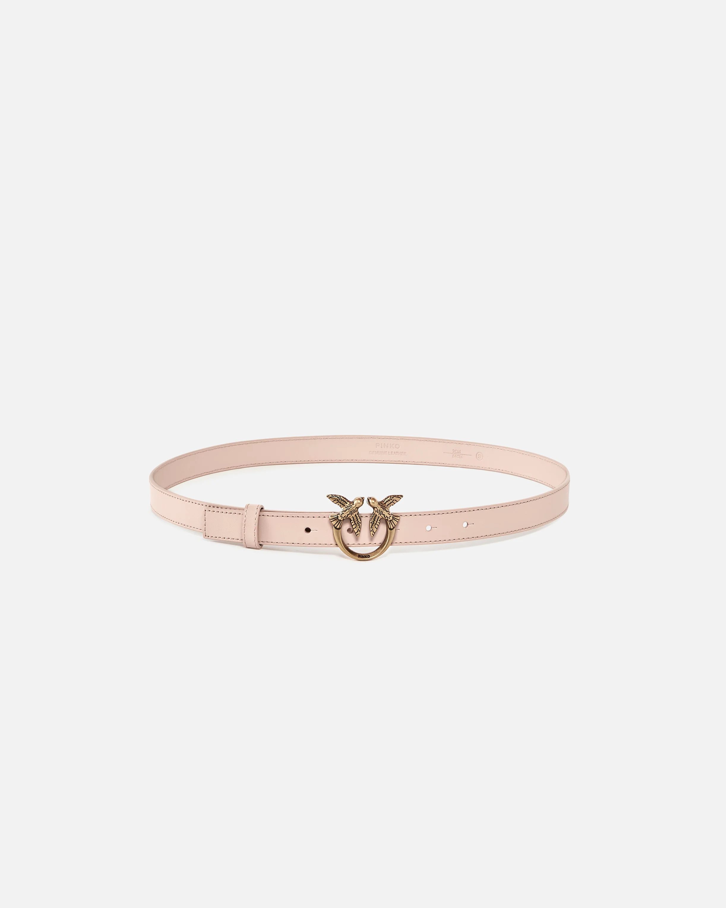 Cintura sottile Love Birds in pelle 2cm