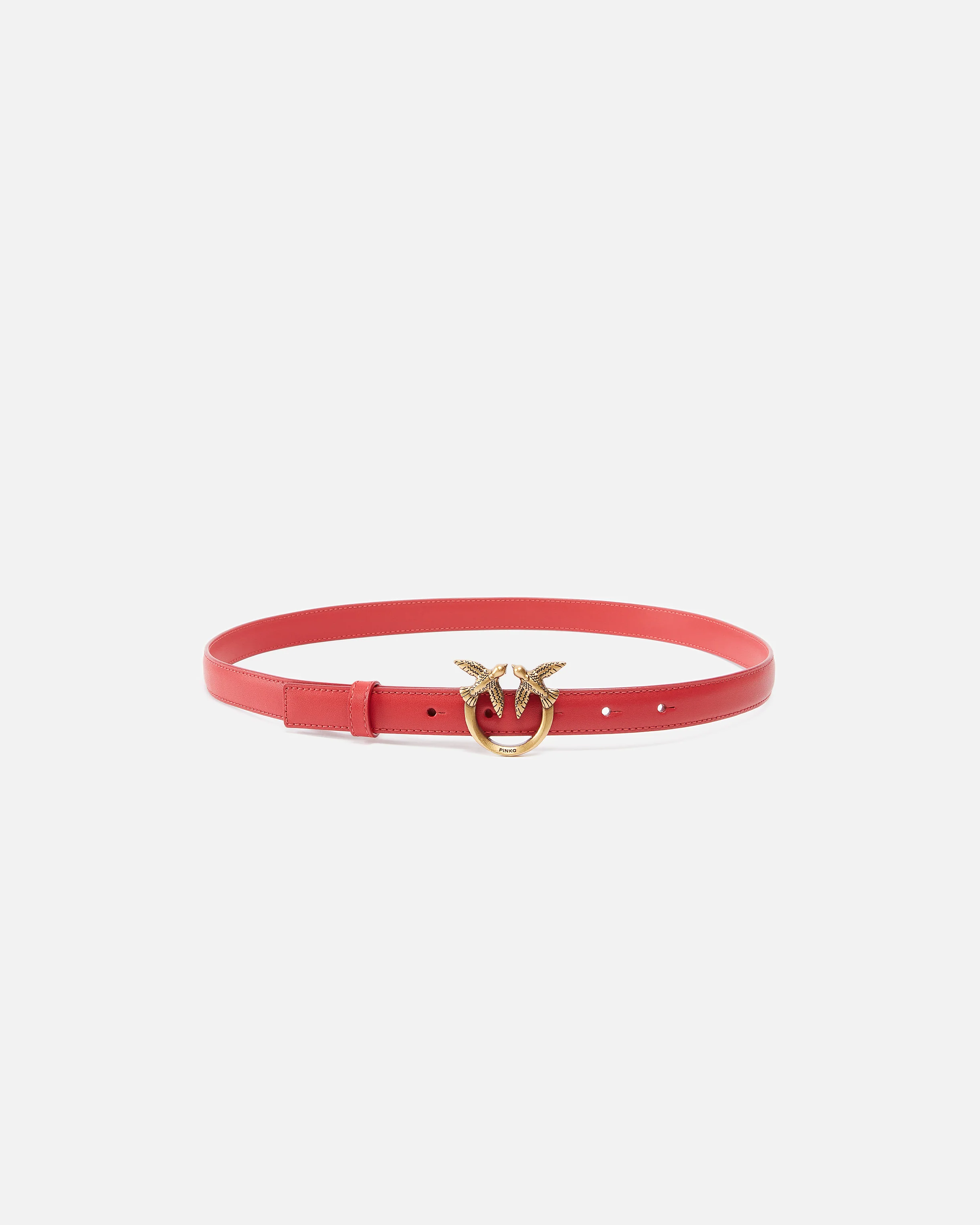 Cintura sottile Love Birds in pelle 2cm