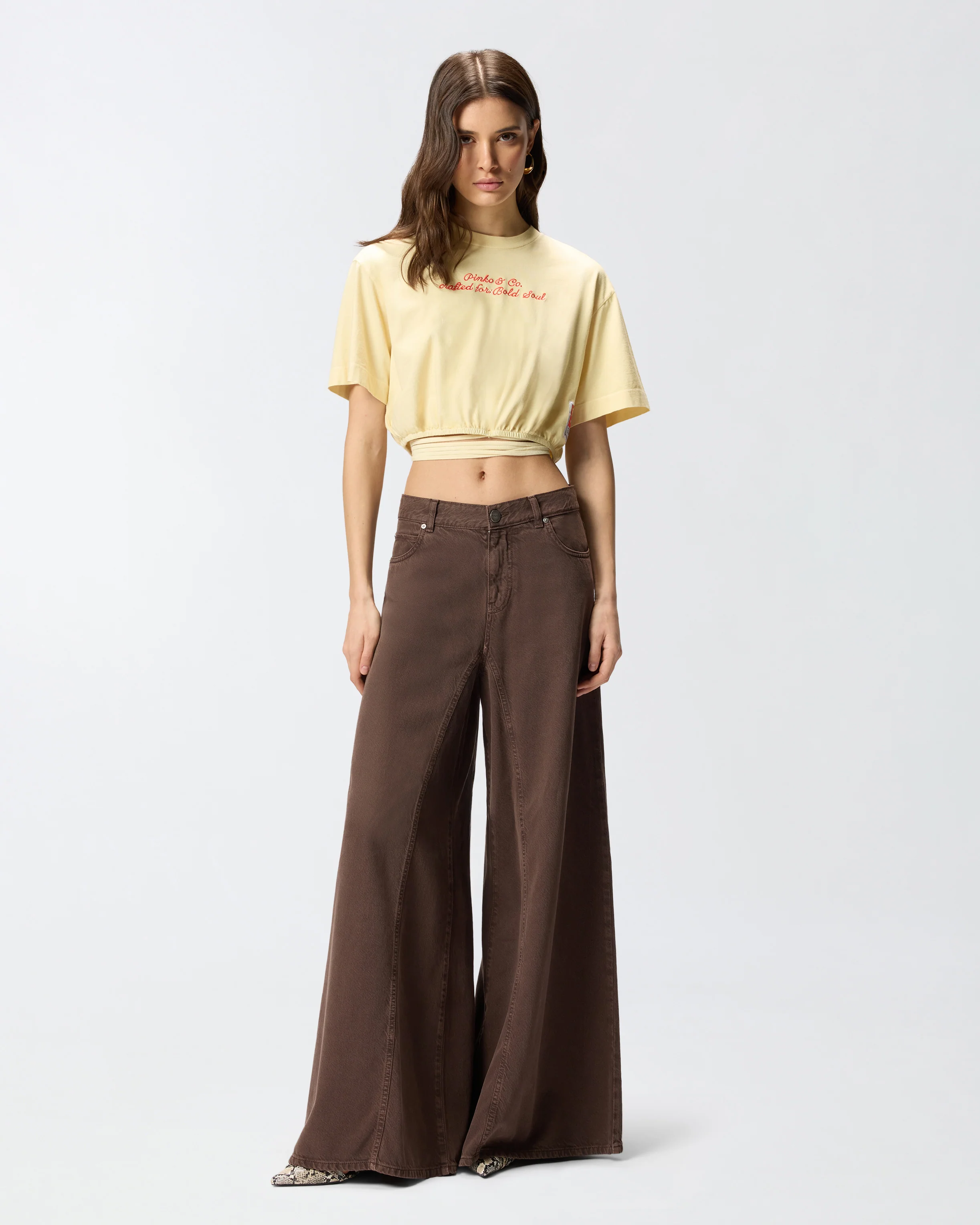 Crop top con logo lettering PINKO - Image 2