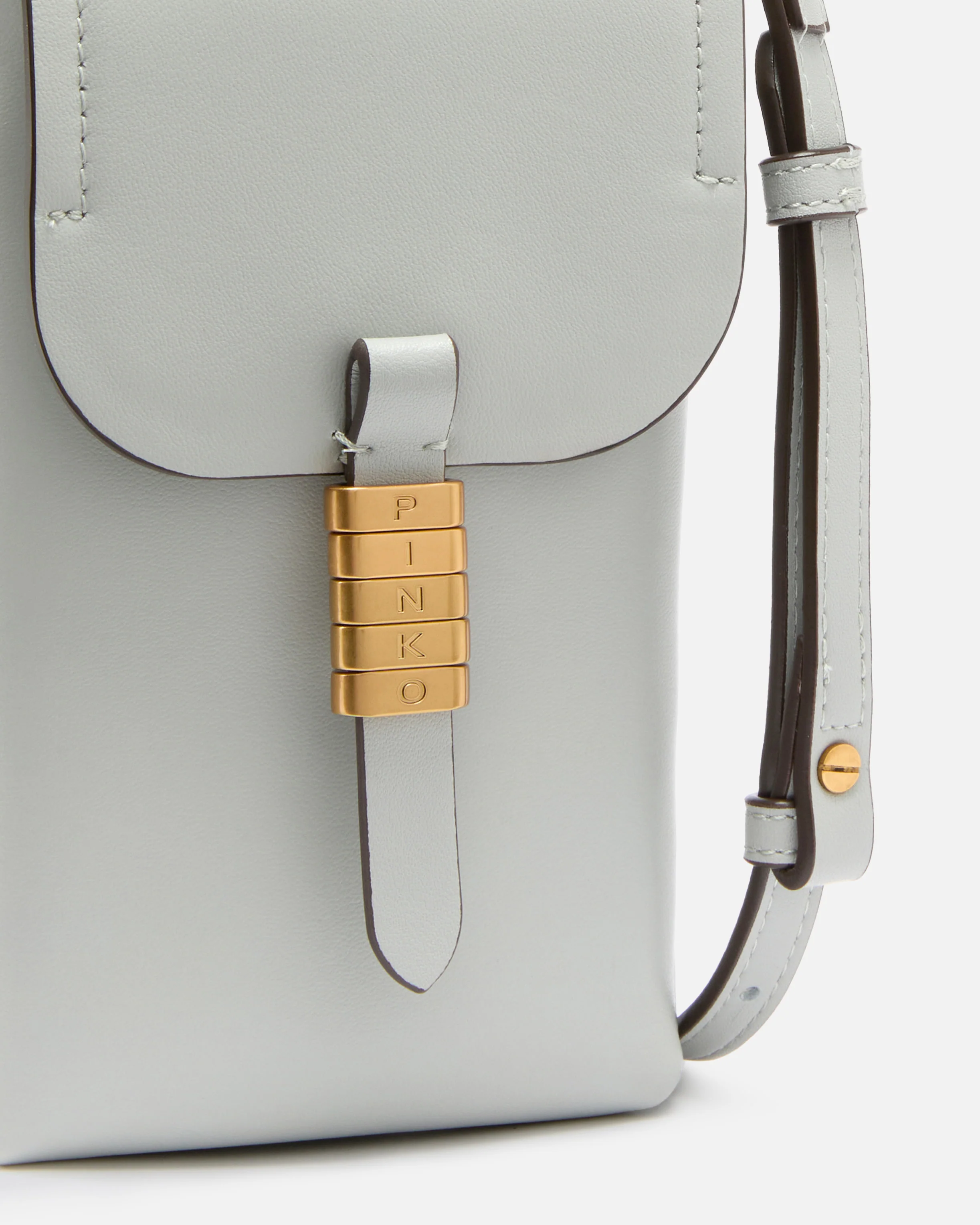 Custodia smartphone in pelle con tracolla e logo - Image 3