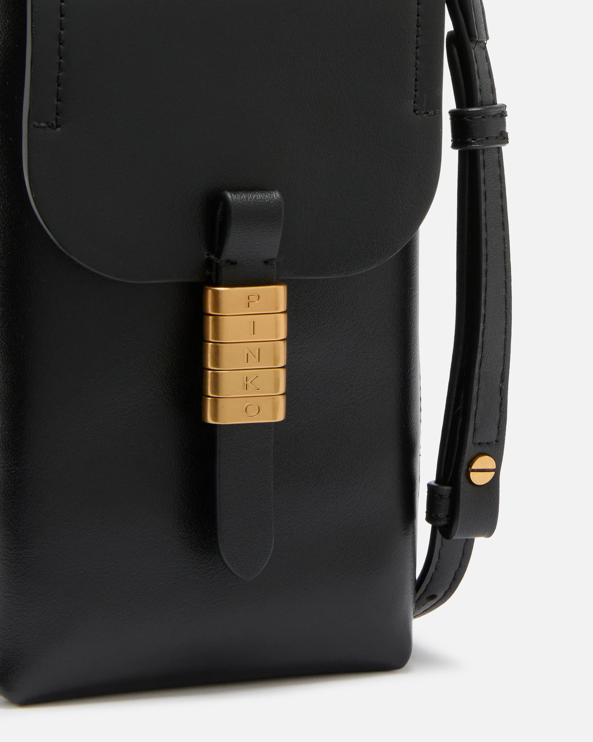 Custodia smartphone in pelle con tracolla e logo - Image 3