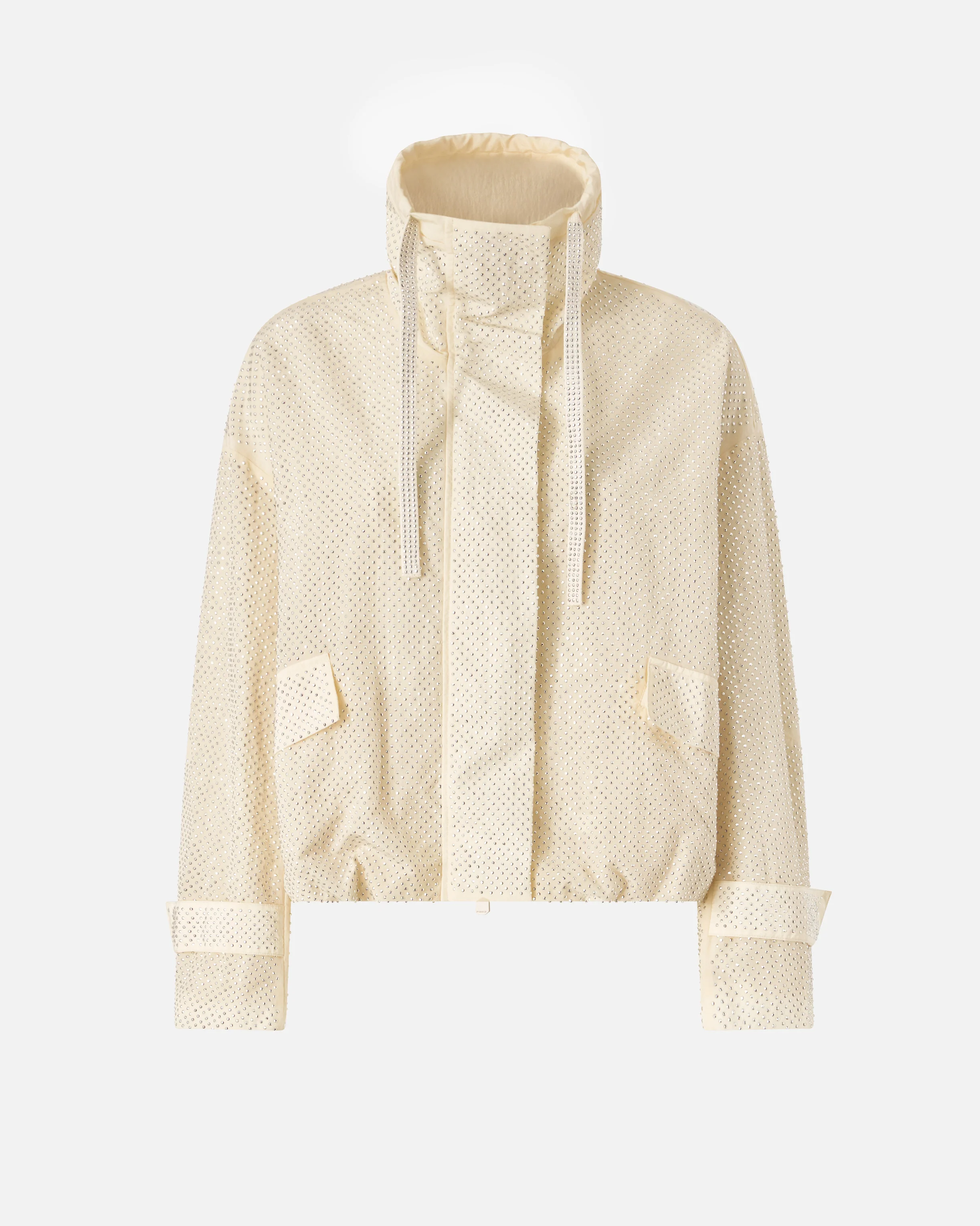 Giacca blouson con micro borchie all over - Image 5
