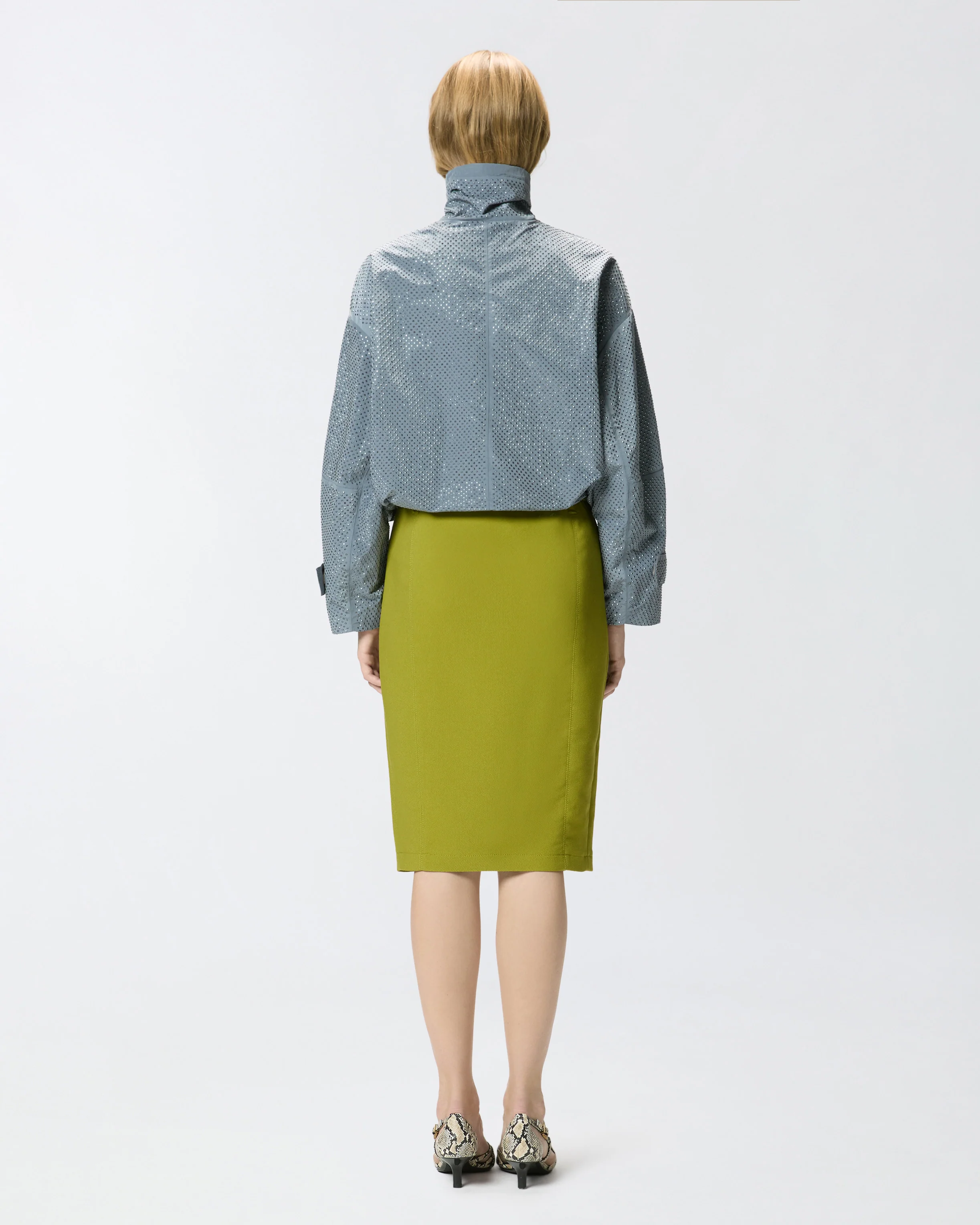 Giacca blouson con micro borchie all over - Image 4