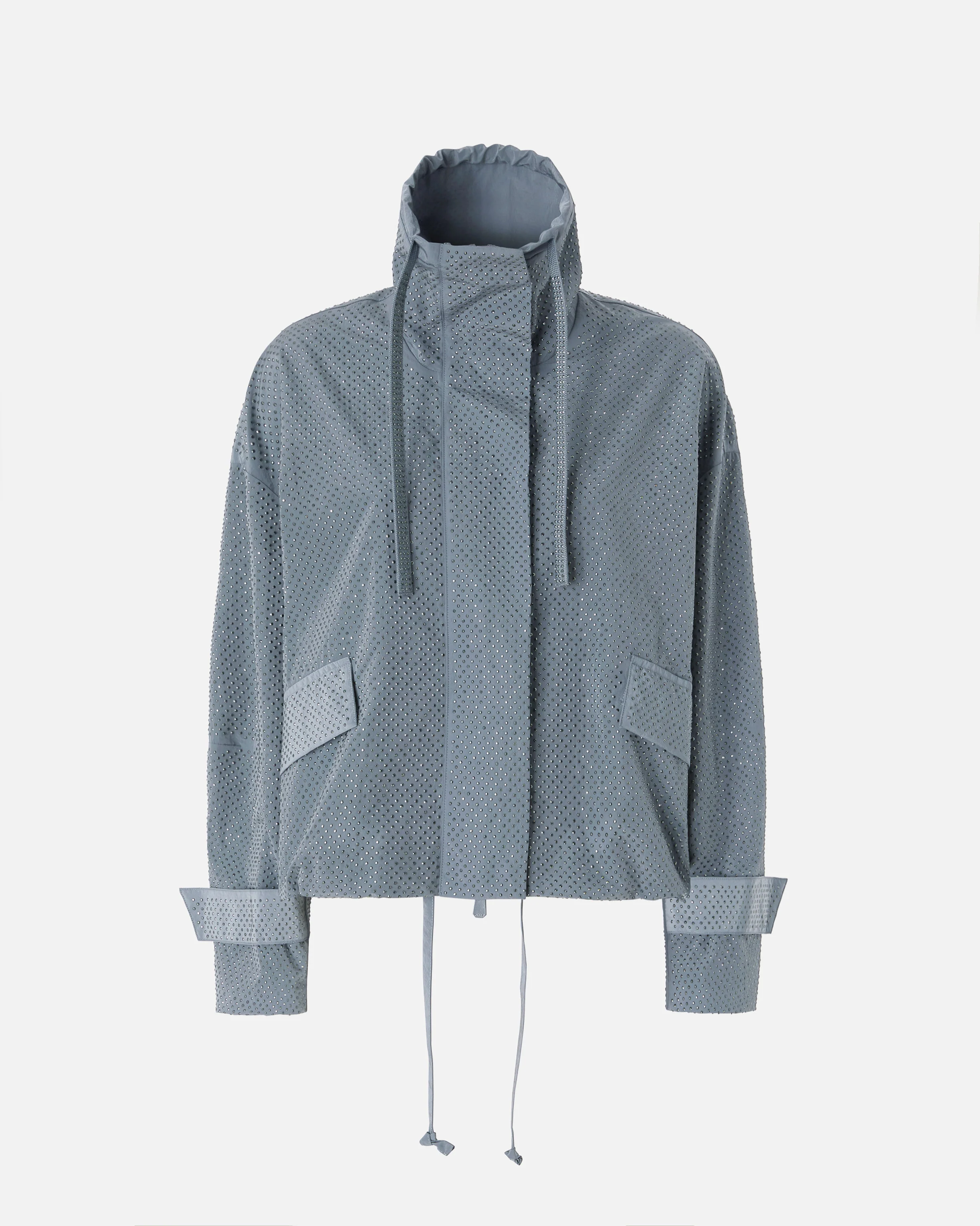 Giacca blouson con micro borchie all over - Image 5