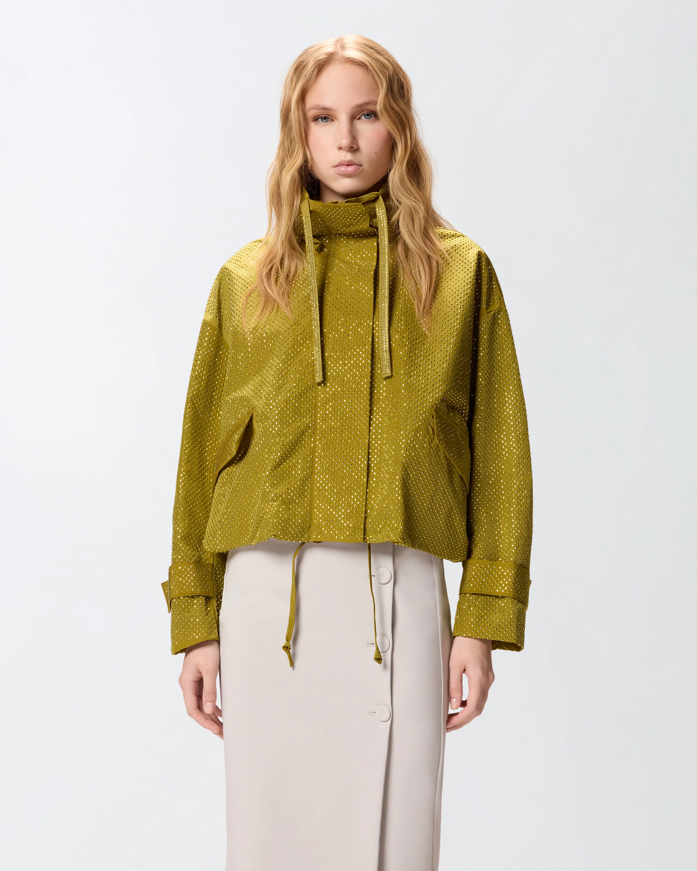 Giacca blouson con micro borchie all over - Image 2
