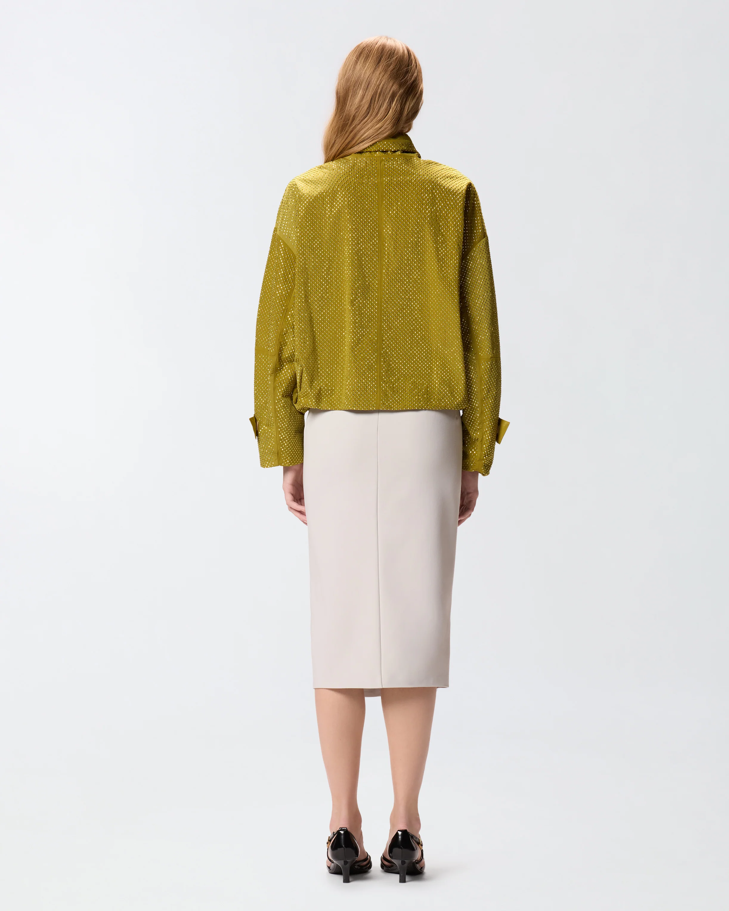 Giacca blouson con micro borchie all over - Image 4