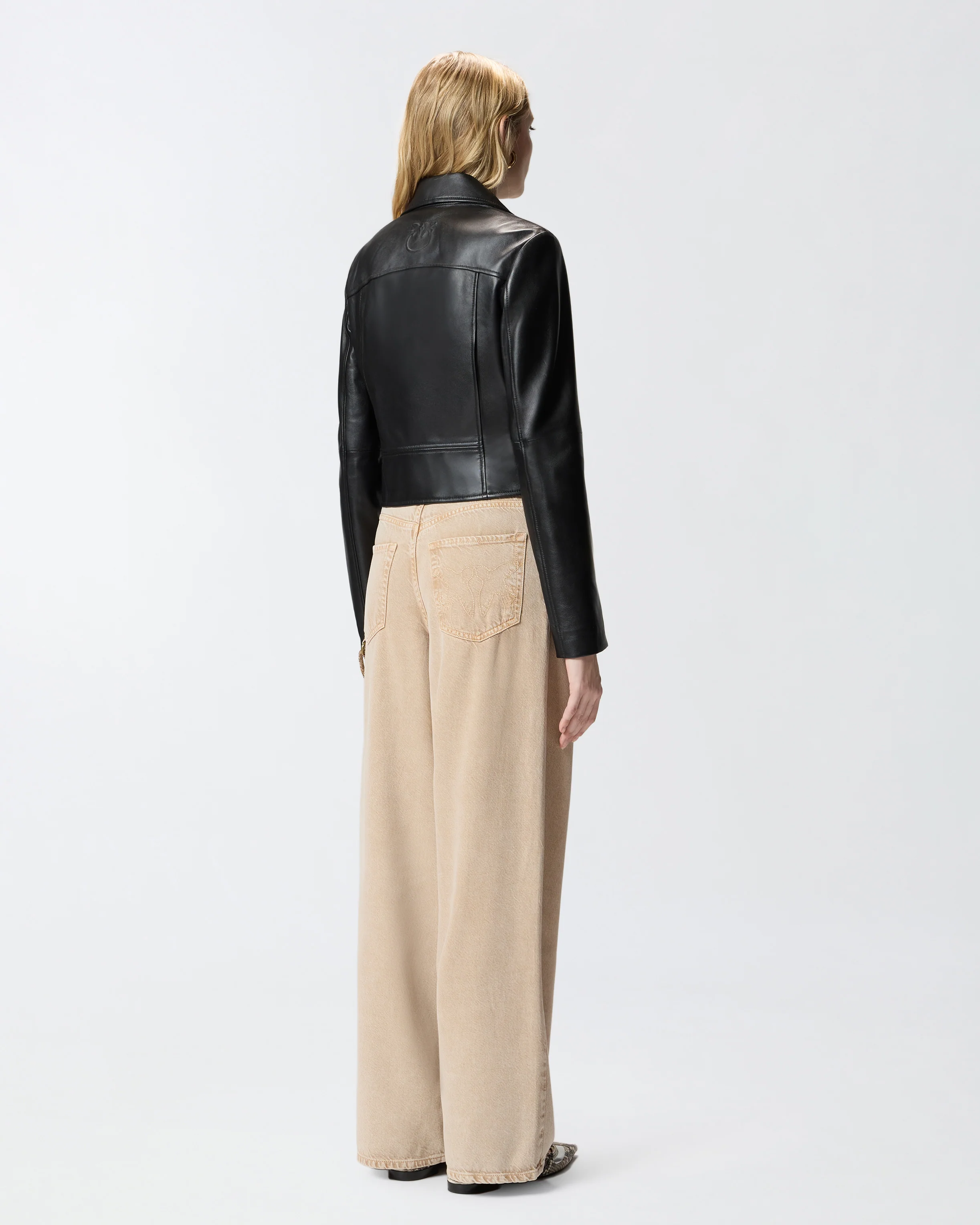 Giacca chiodo stile biker in nappa - Image 3