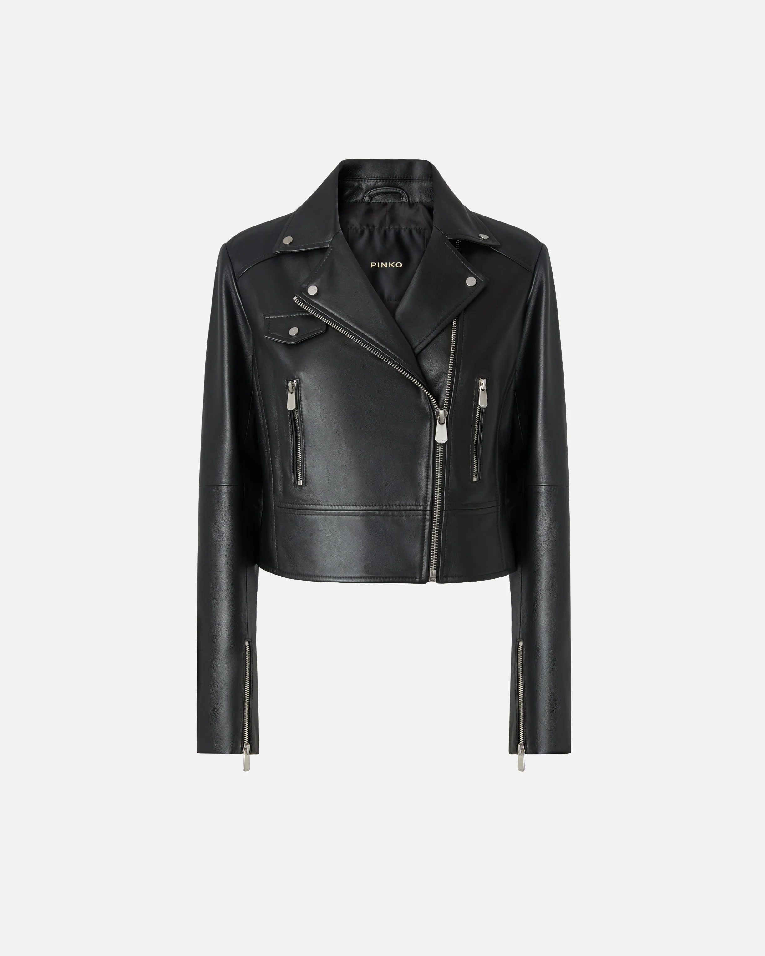 Giacca chiodo stile biker in nappa - Image 5