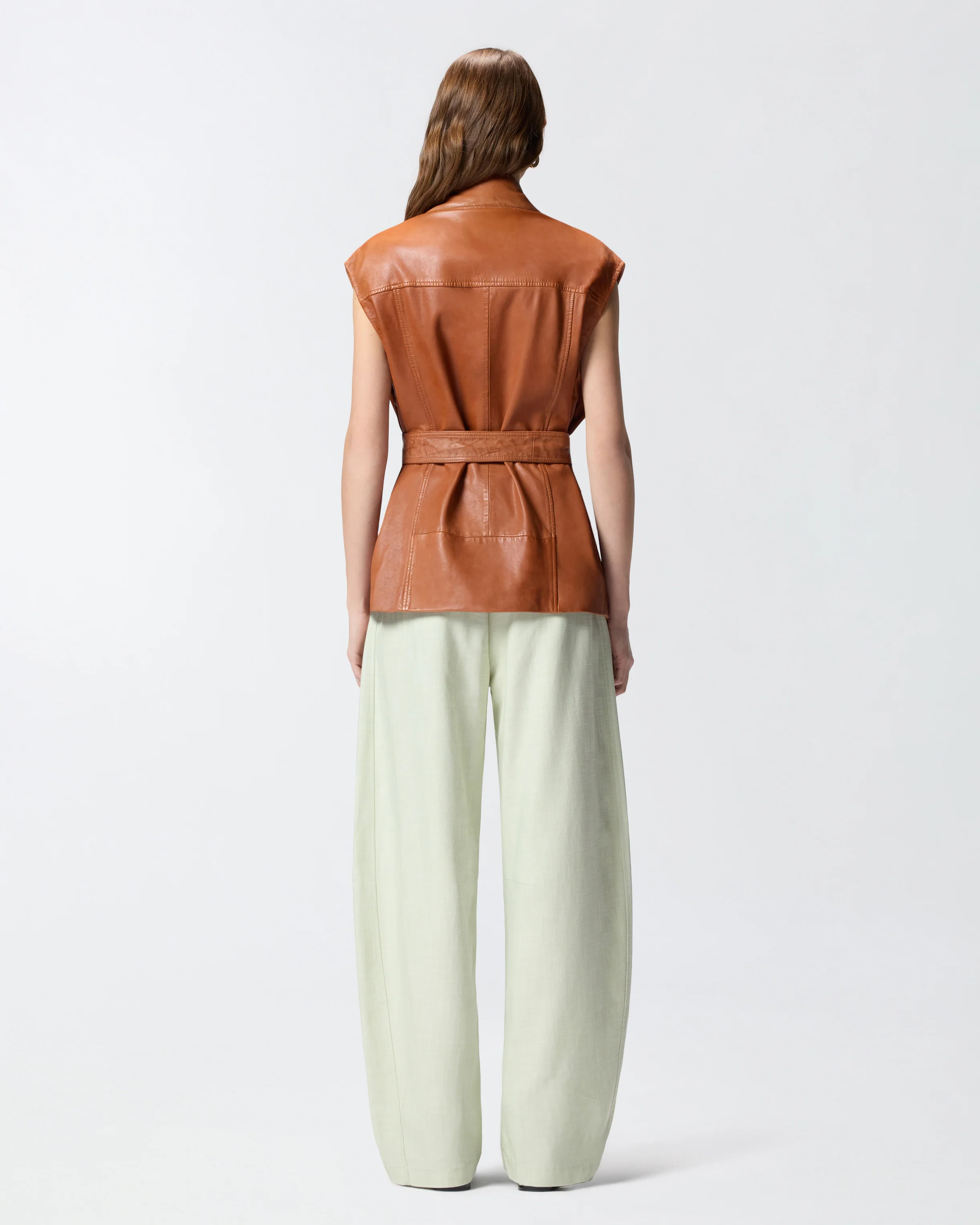 Gilet stile biker in pelle - Image 3