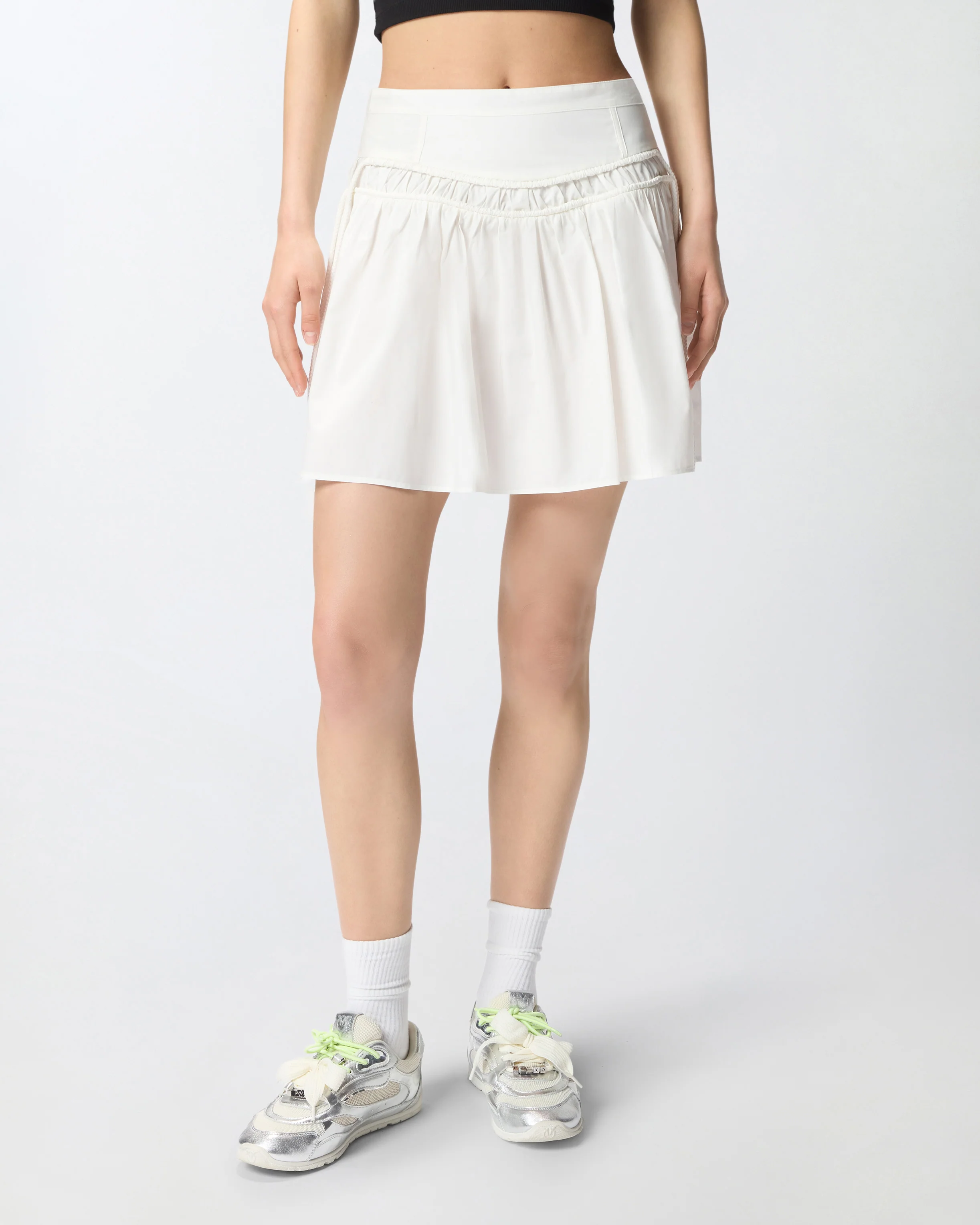 Gonna corta con arricci e coulisse - Image 2