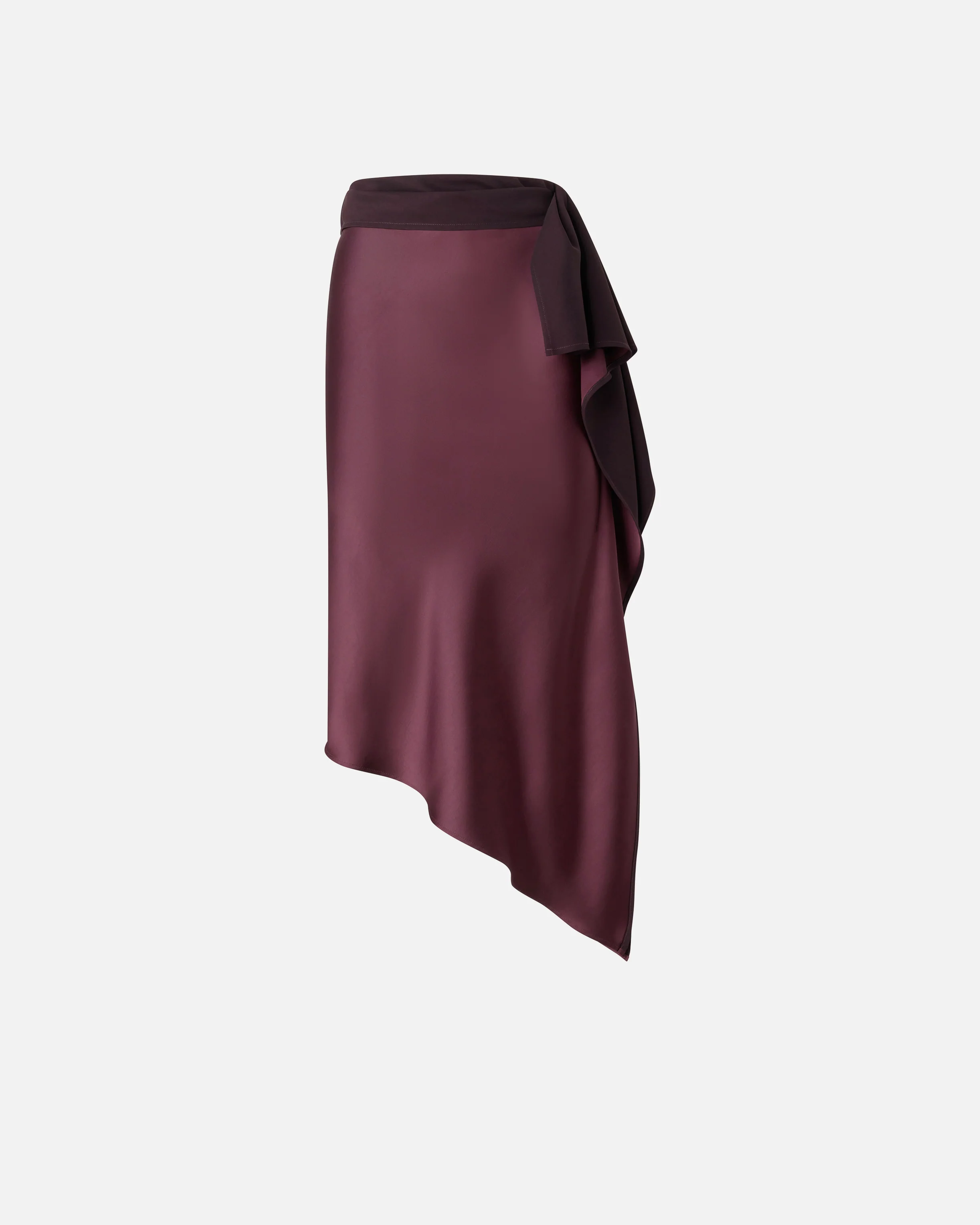 Gonna longuette asimmetrica in satin - Image 5