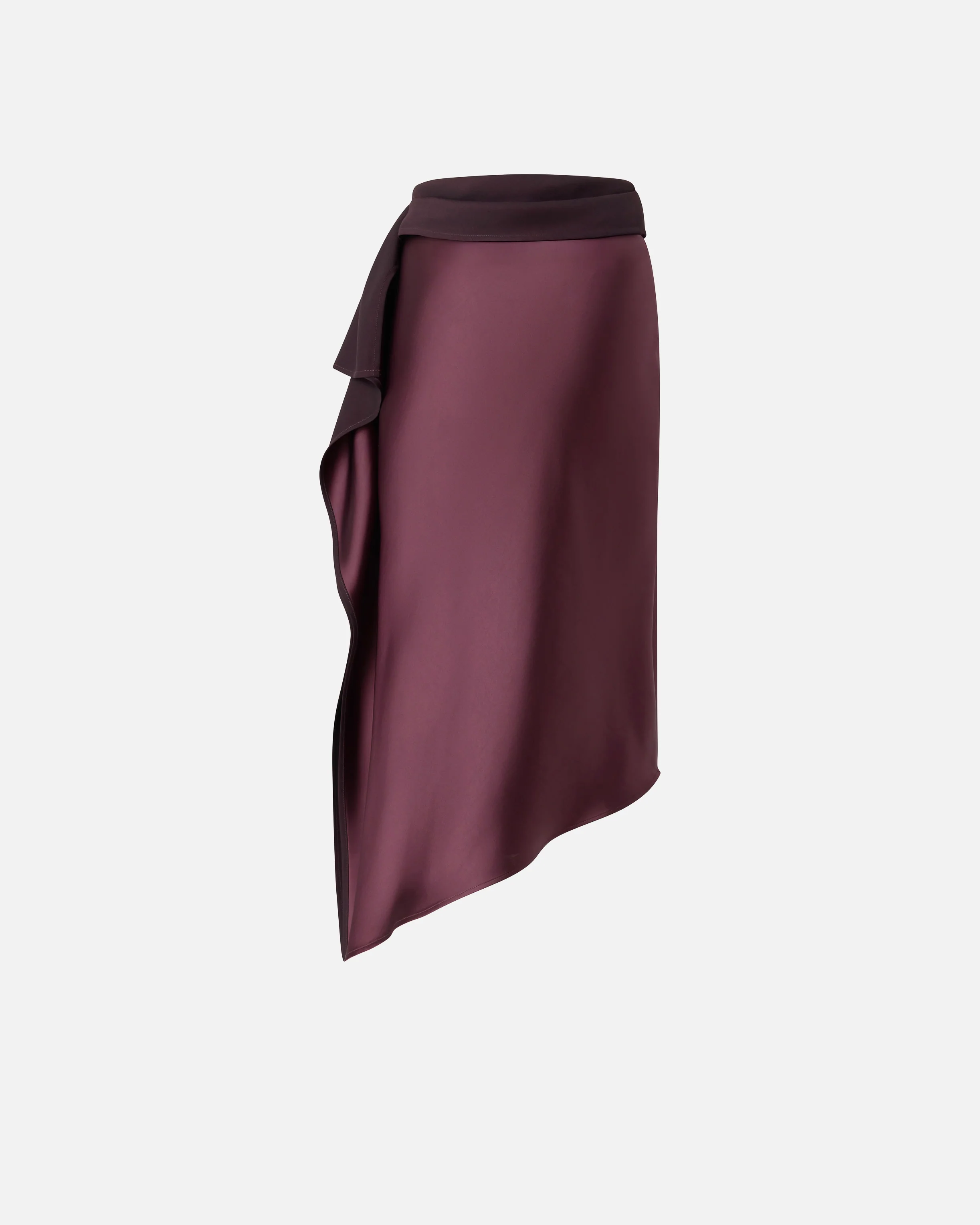 Gonna longuette asimmetrica in satin - Image 6