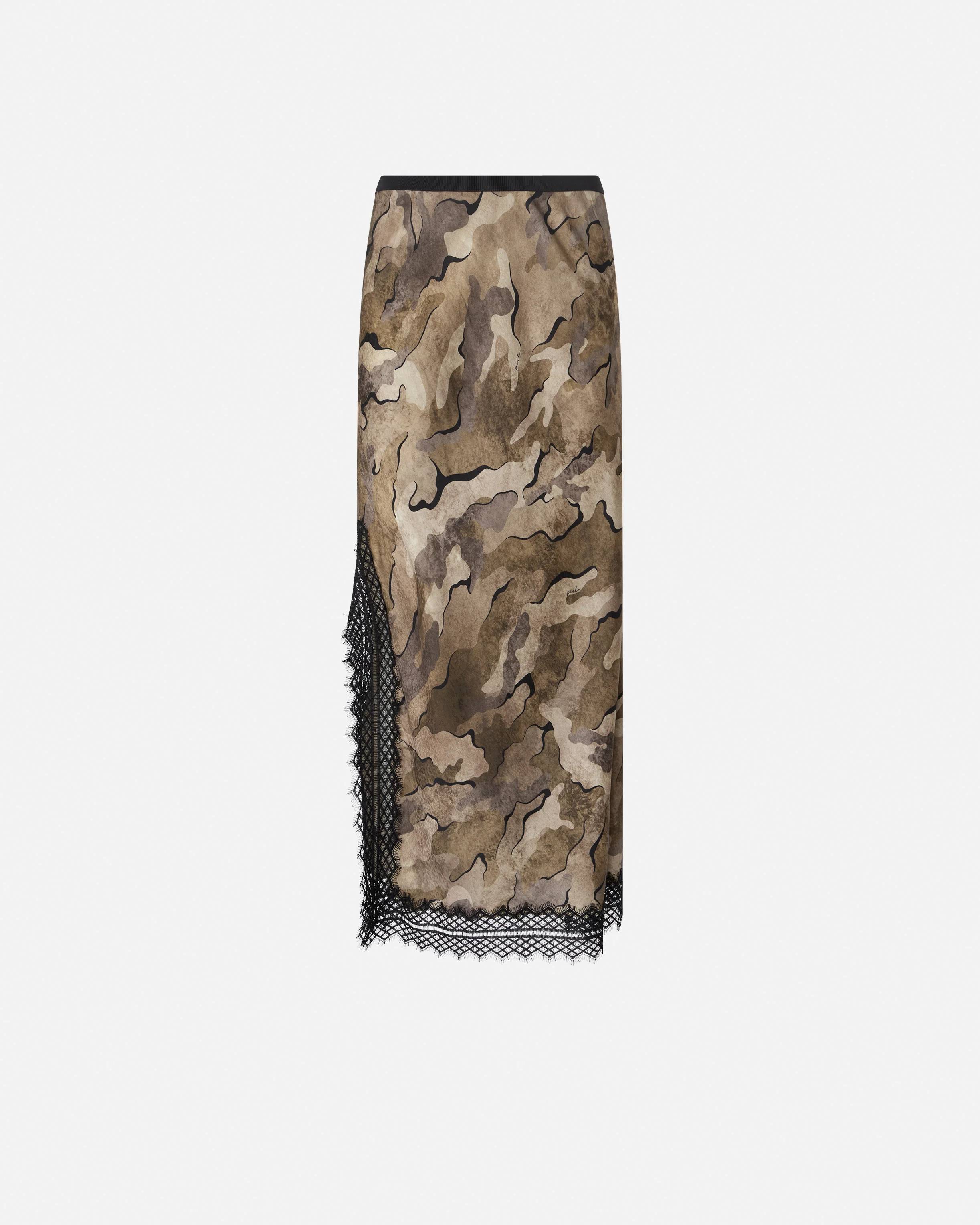 Gonna midi camouflage con pizzo e spacco - Image 5