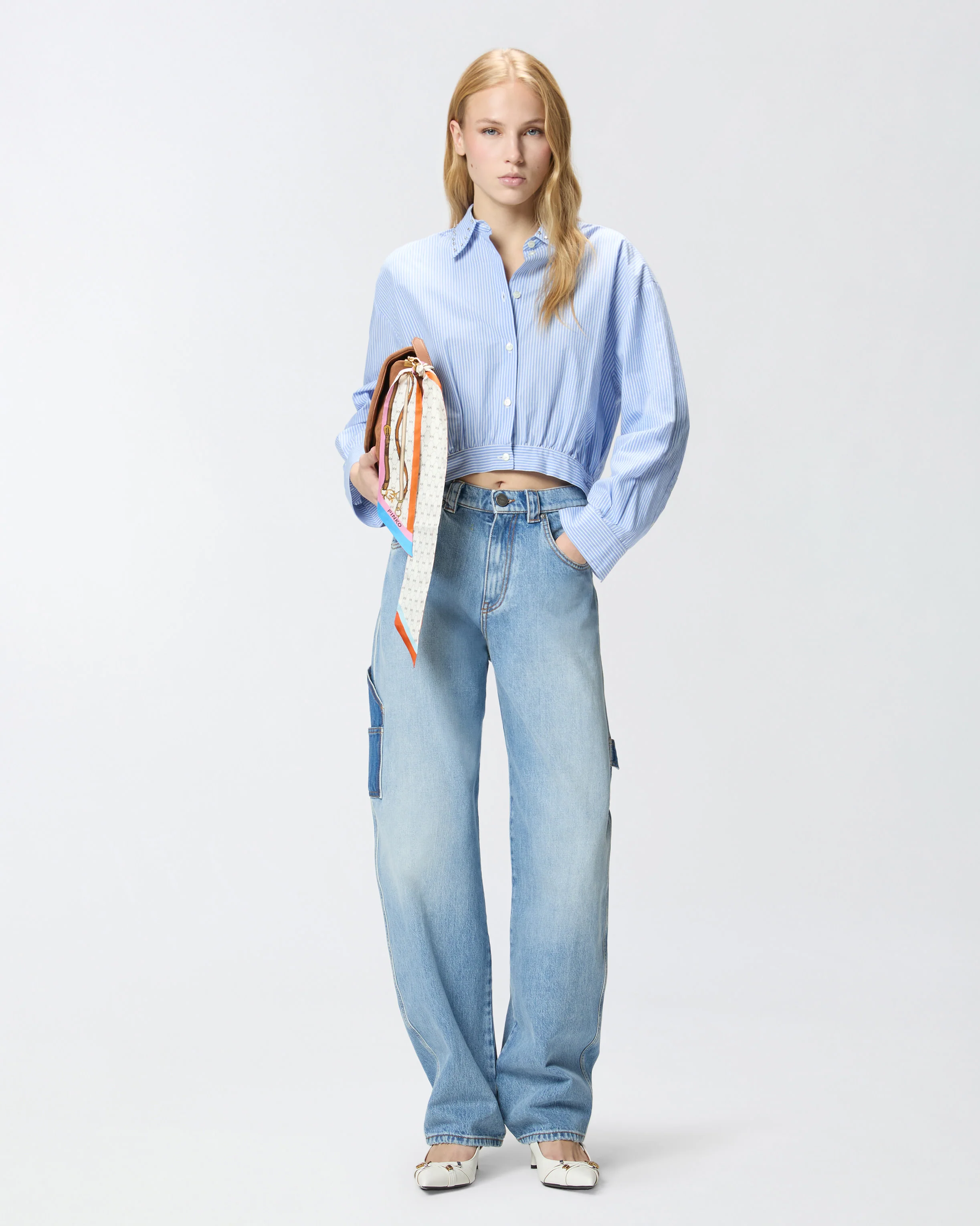 Jeans balloon fit bicolor