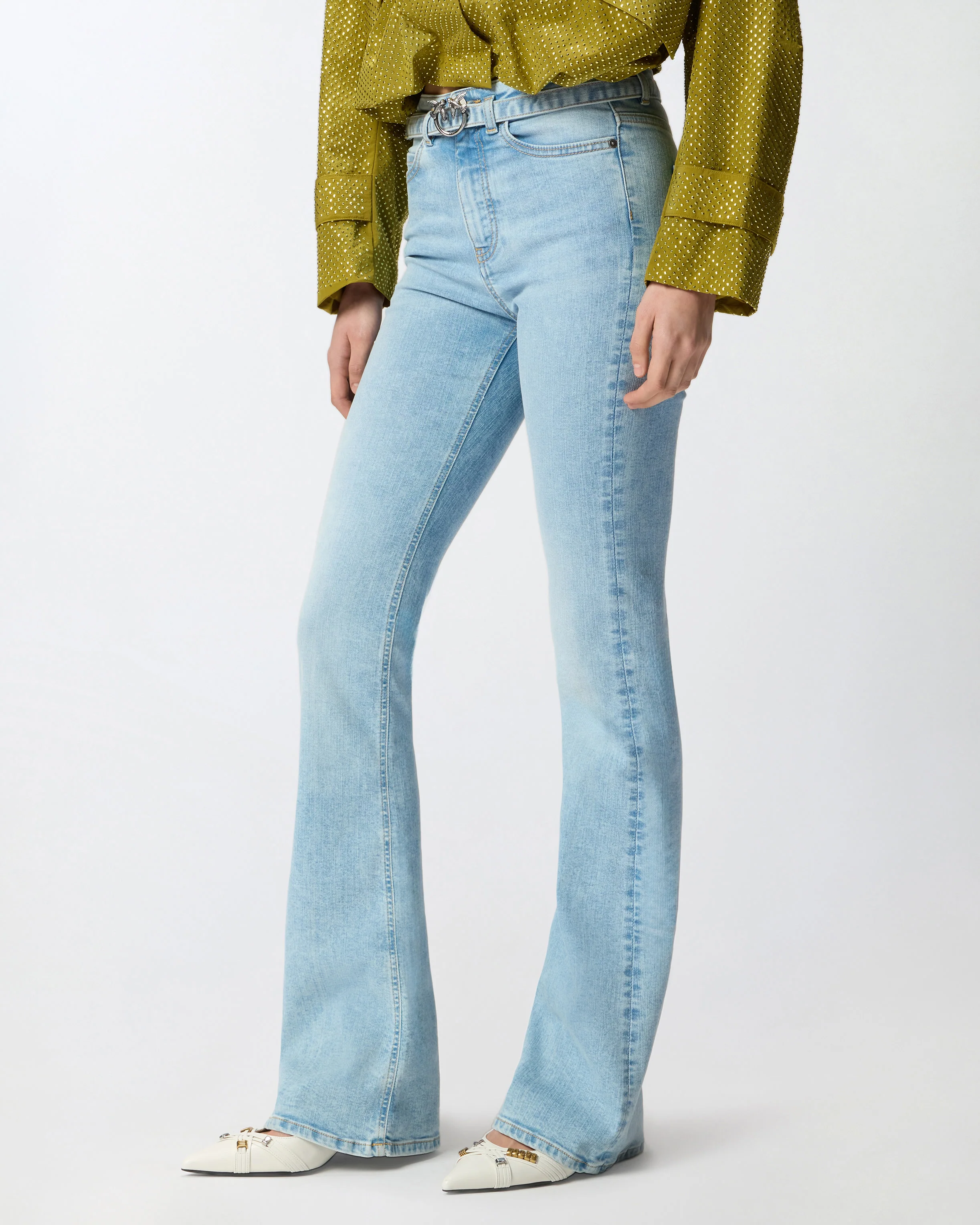 Jeans chiari con cintura e fibbia Love Birds - Image 2
