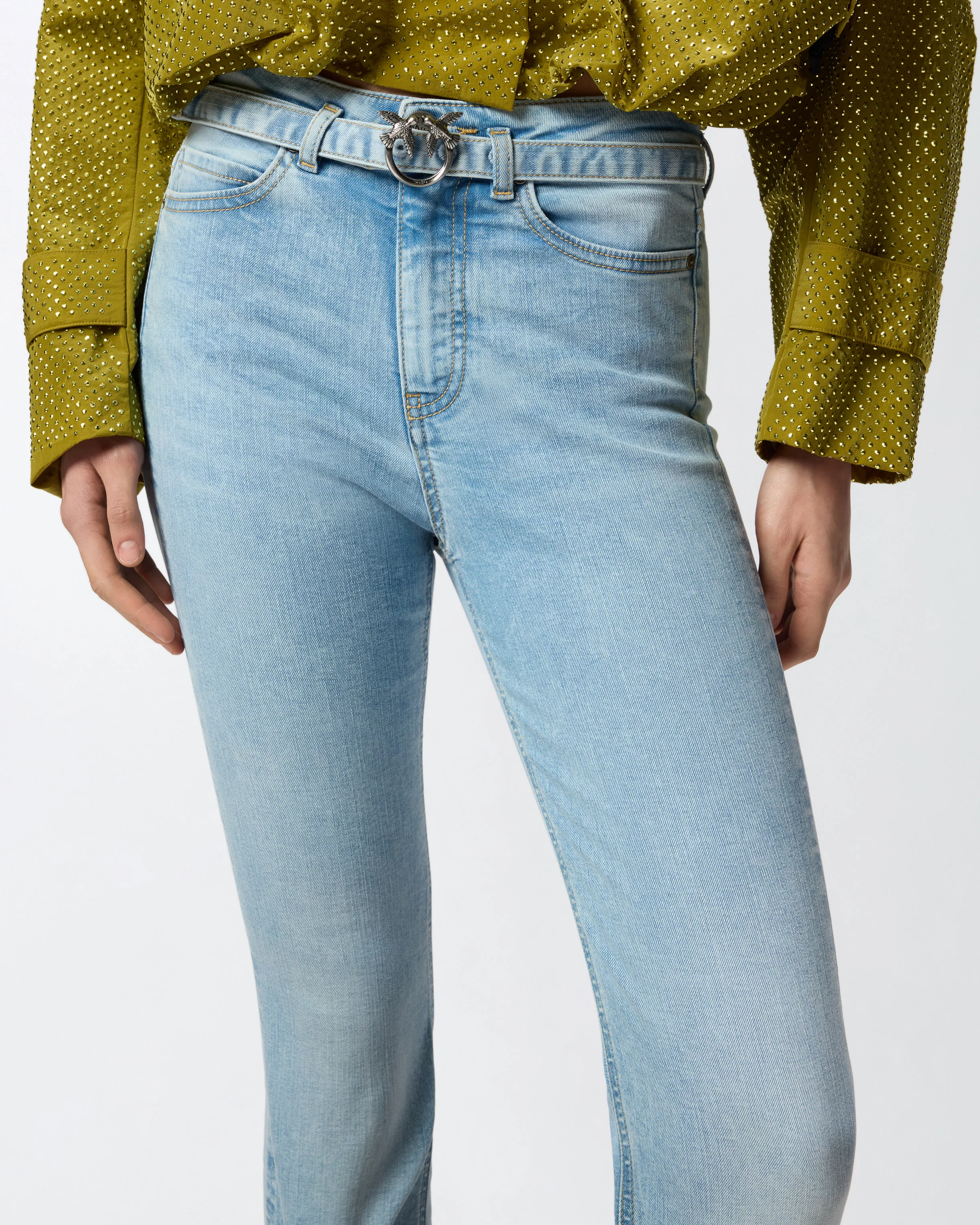 Jeans chiari con cintura e fibbia Love Birds - Image 4